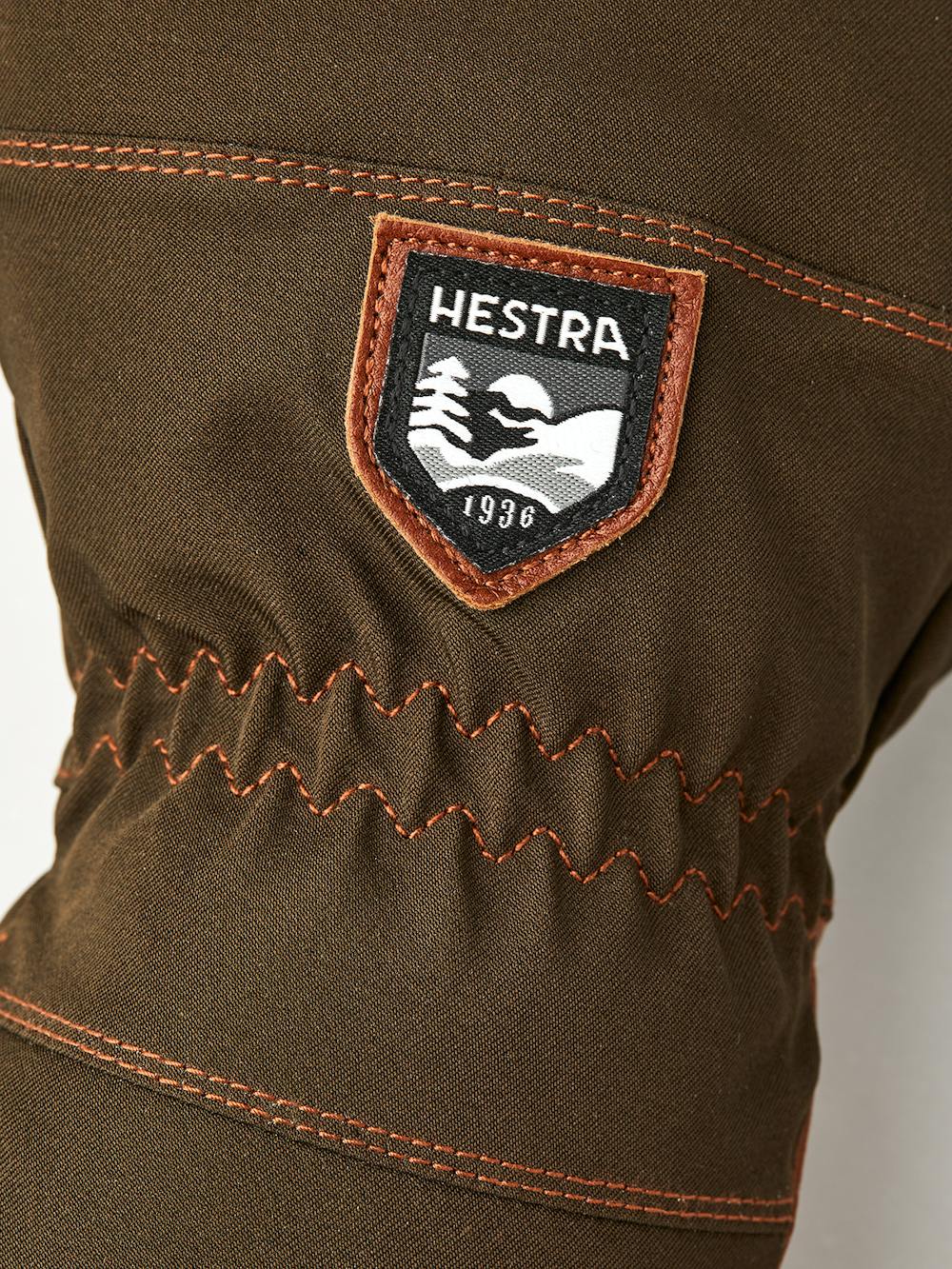 Dark green glove with brown cow hide palm (3 of 5)