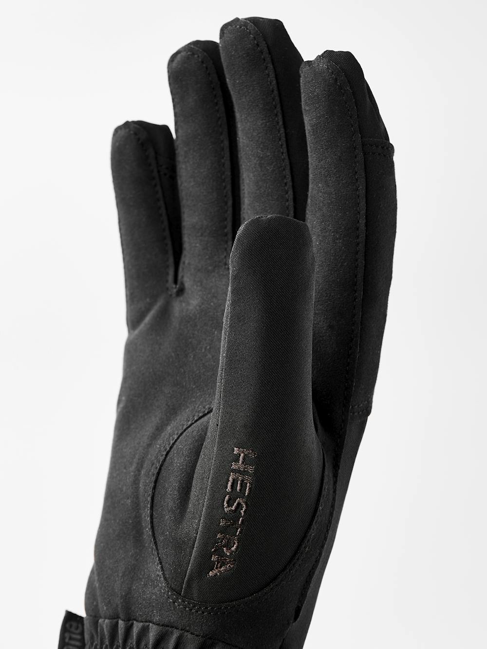 Black fabric riding glove with synthetic suede palm (4 of 7)