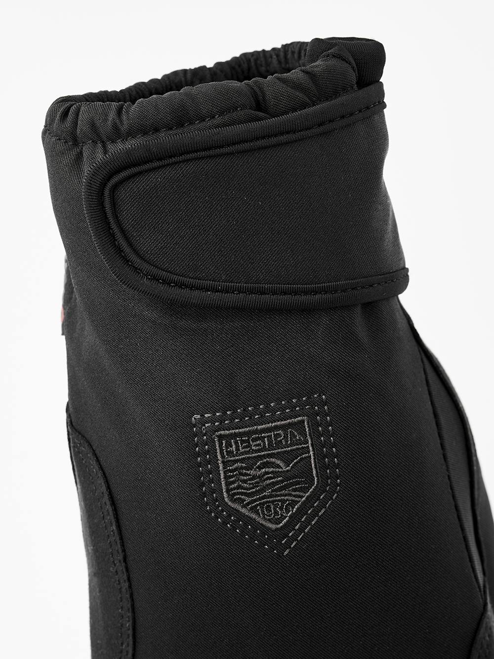 Black fabric riding glove with synthetic suede palm  (6 of 7)