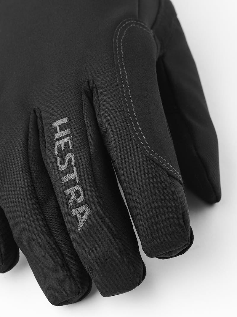 Black fabric riding glove with synthetic suede palm  (2 of 7)