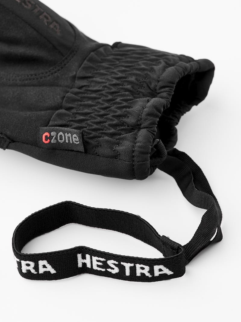 Black fabric riding glove with synthetic suede palm  (5 of 7)