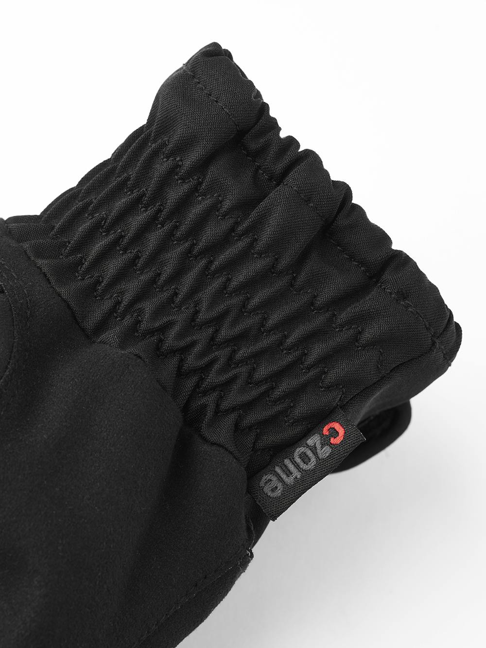 Black fabric riding glove with synthetic suede palm (4 of 5)