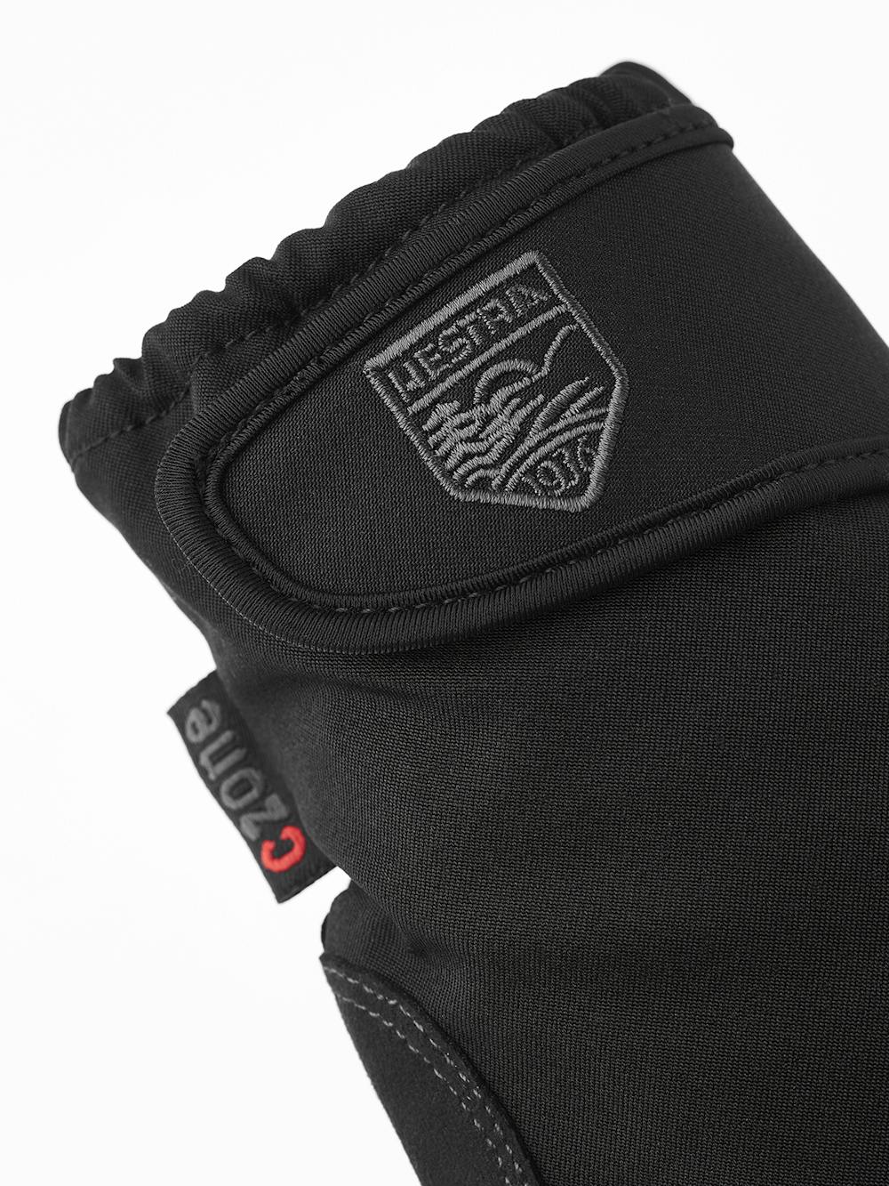Black fabric riding glove with synthetic suede palm (2 of 5)