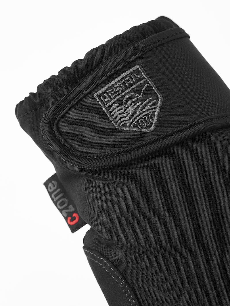 Black fabric riding glove with synthetic suede palm  (2 of 5)