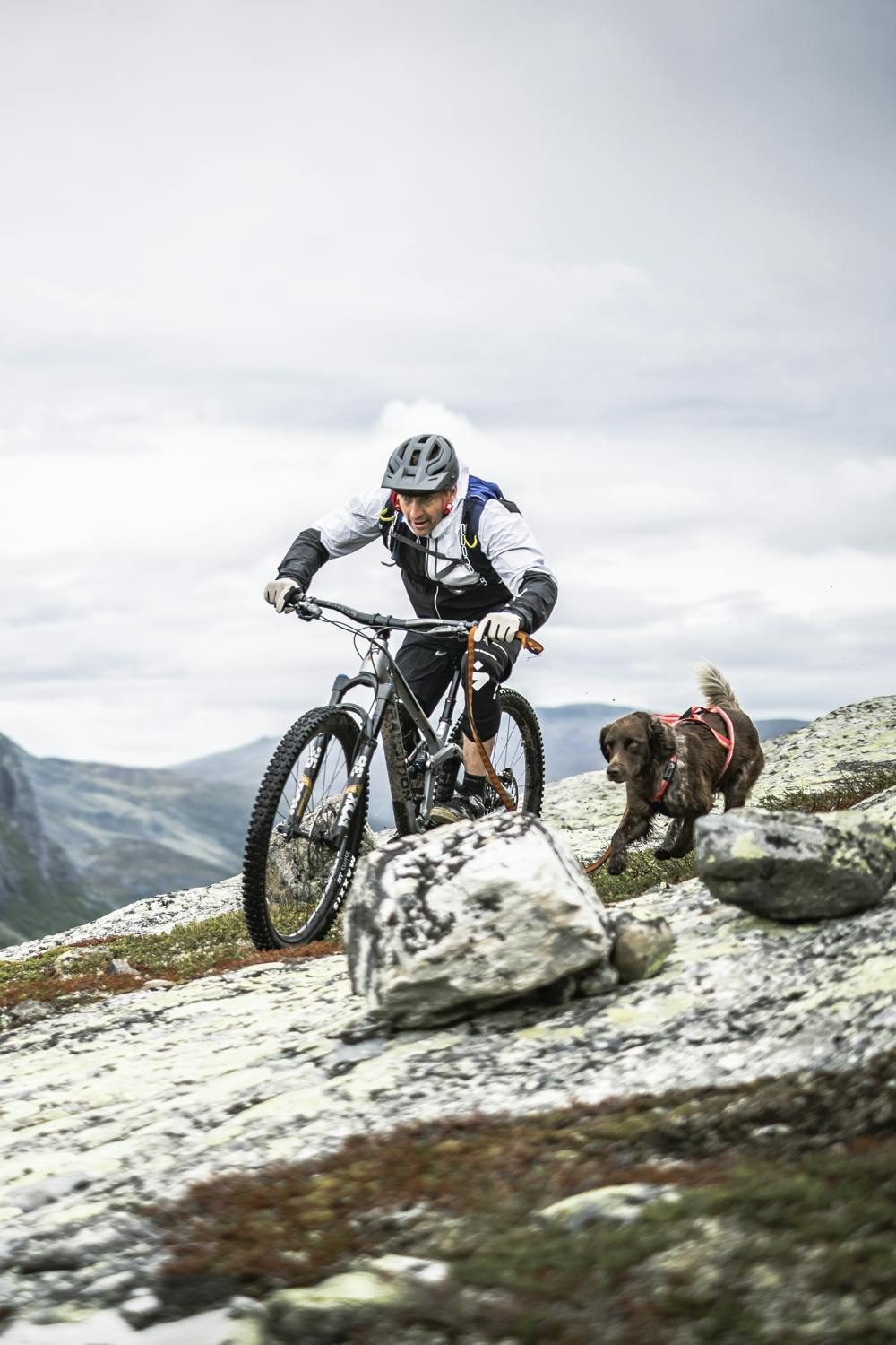 Beiger Fahrradhandschuh aus Stoff mit schwarzer Innenhand aus synthetischem Wildleder (5 oder 9)