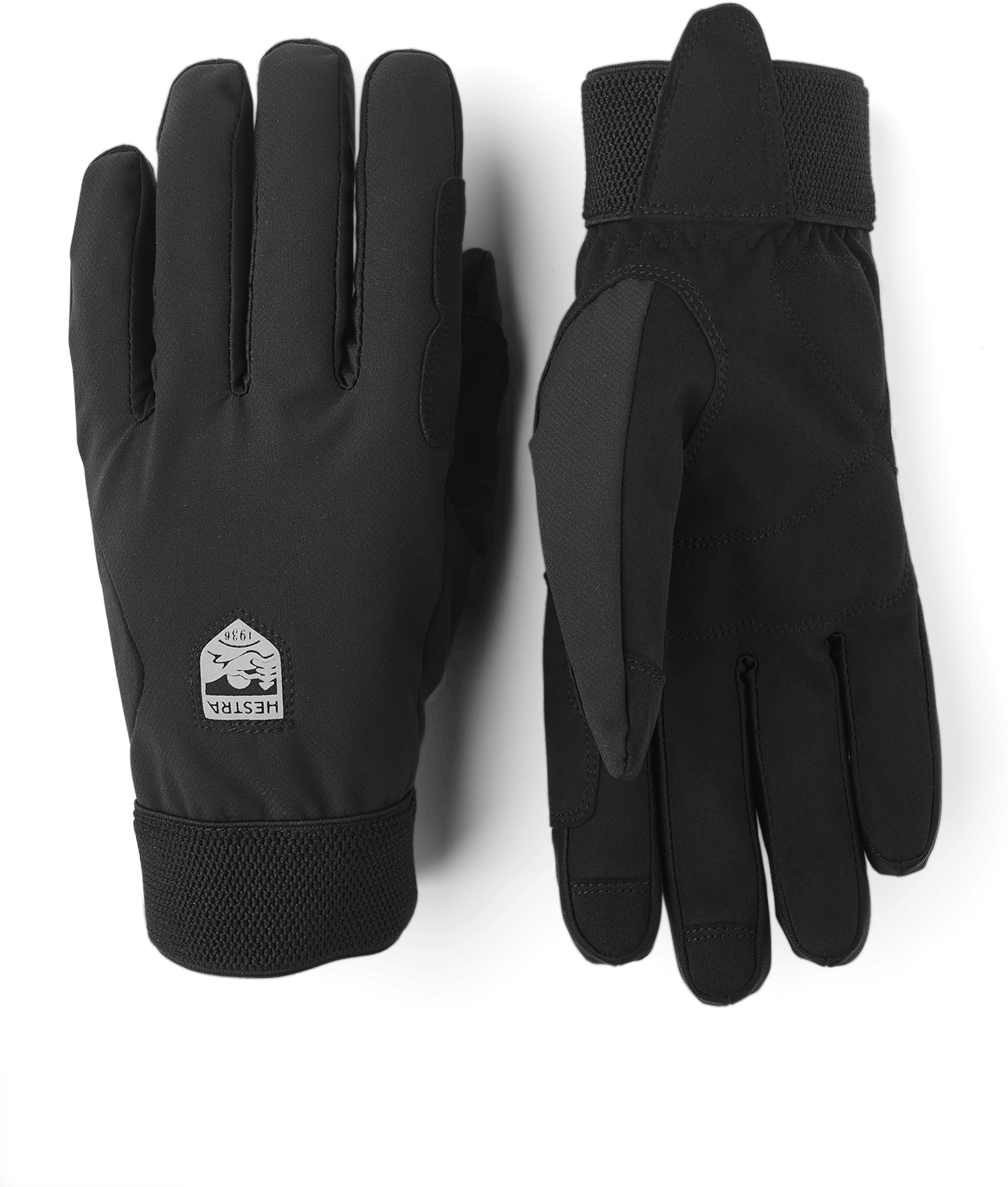 Black fabric cycling glove with synthetic suede palm (1 of 7)