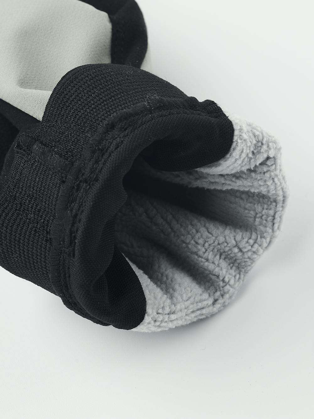 Beiger Fahrradhandschuh aus Stoff mit schwarzer Innenhand aus synthetischem Wildleder (4 oder 9)