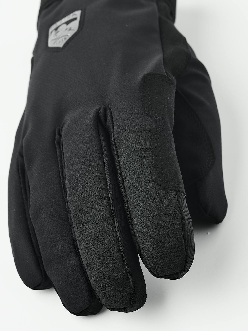 Black fabric cycling glove with synthetic suede palm (5 of 7)