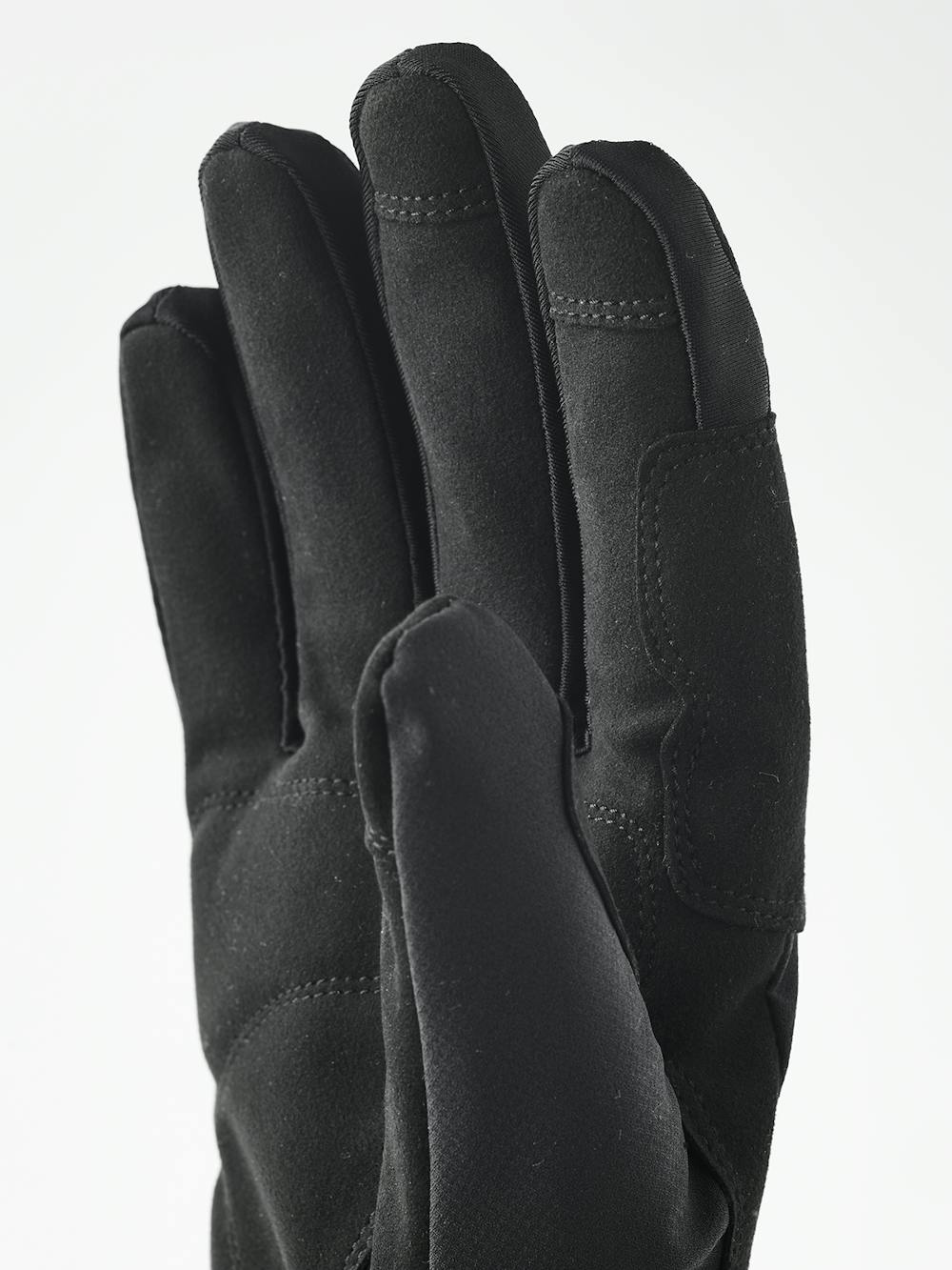 Black fabric cycling glove with synthetic suede palm (3 of 7)