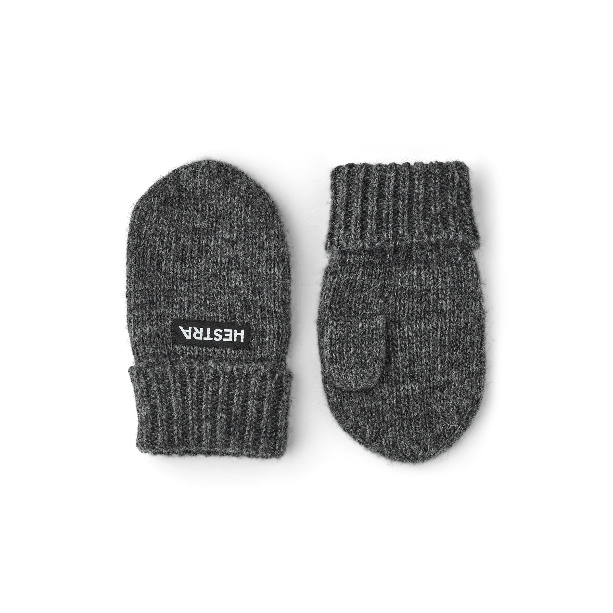 Gray knitted mitten in wool and cashmere mix (1 of 3)