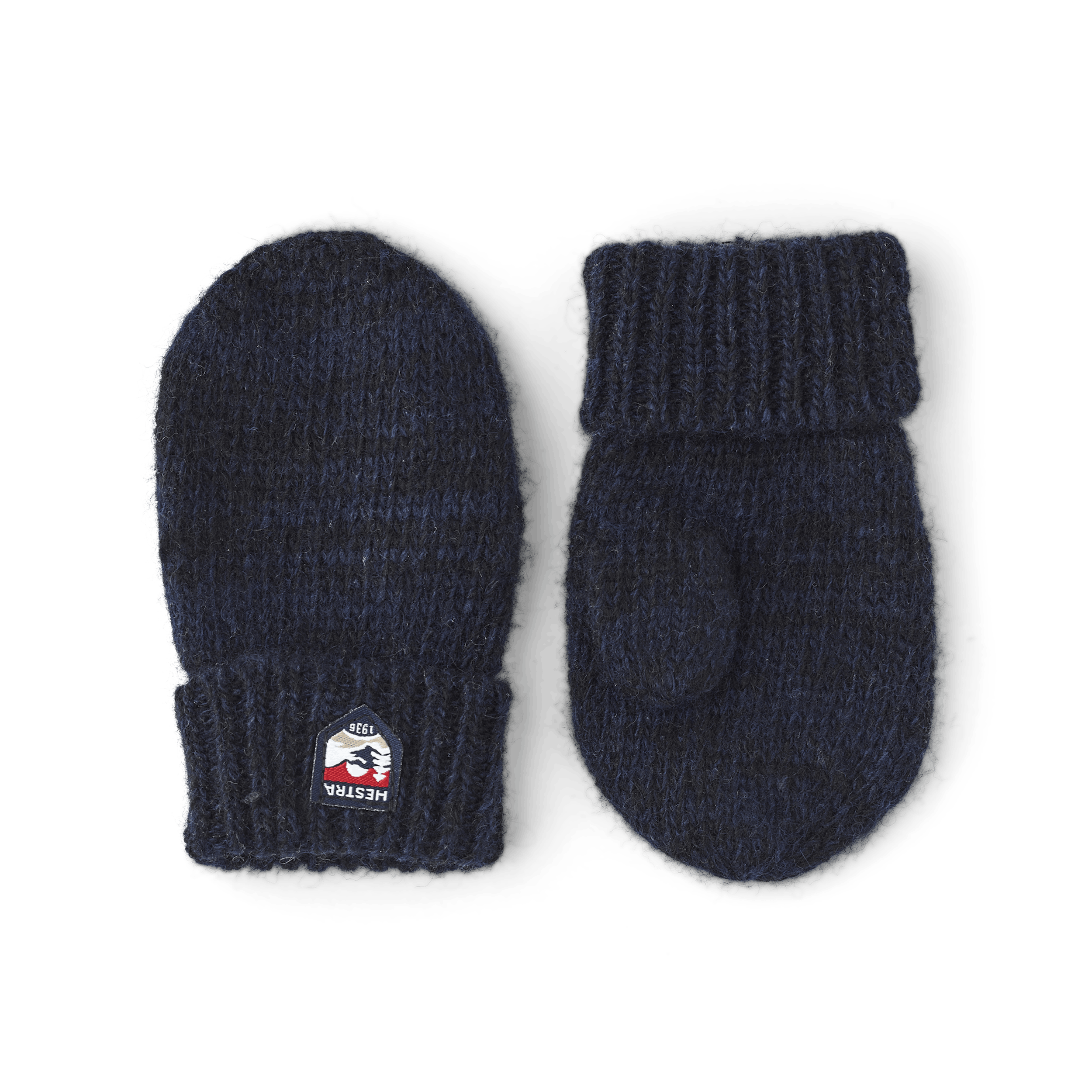 Dark blue knitted mitten in wool and cashmere mix (1 of 3)