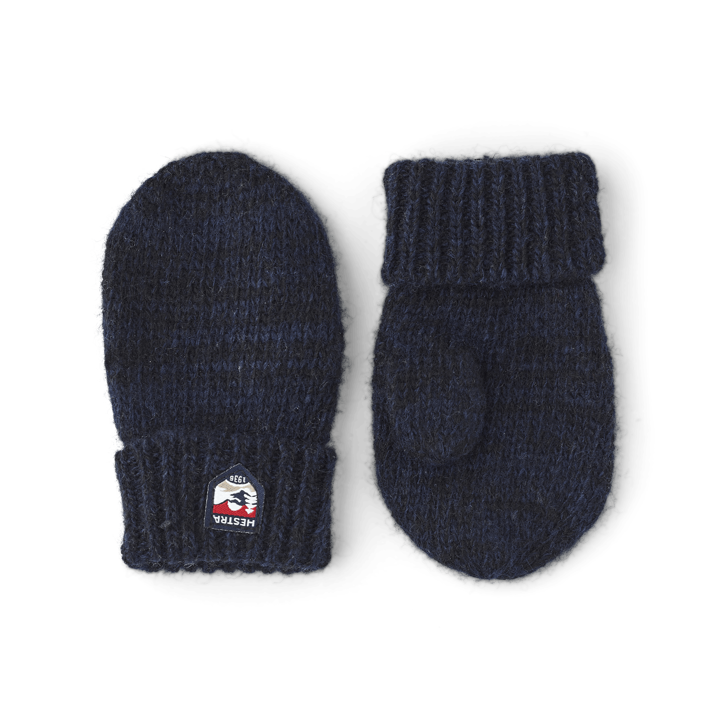 Dark blue knitted mitten in wool and cashmere mix (1 of 3)