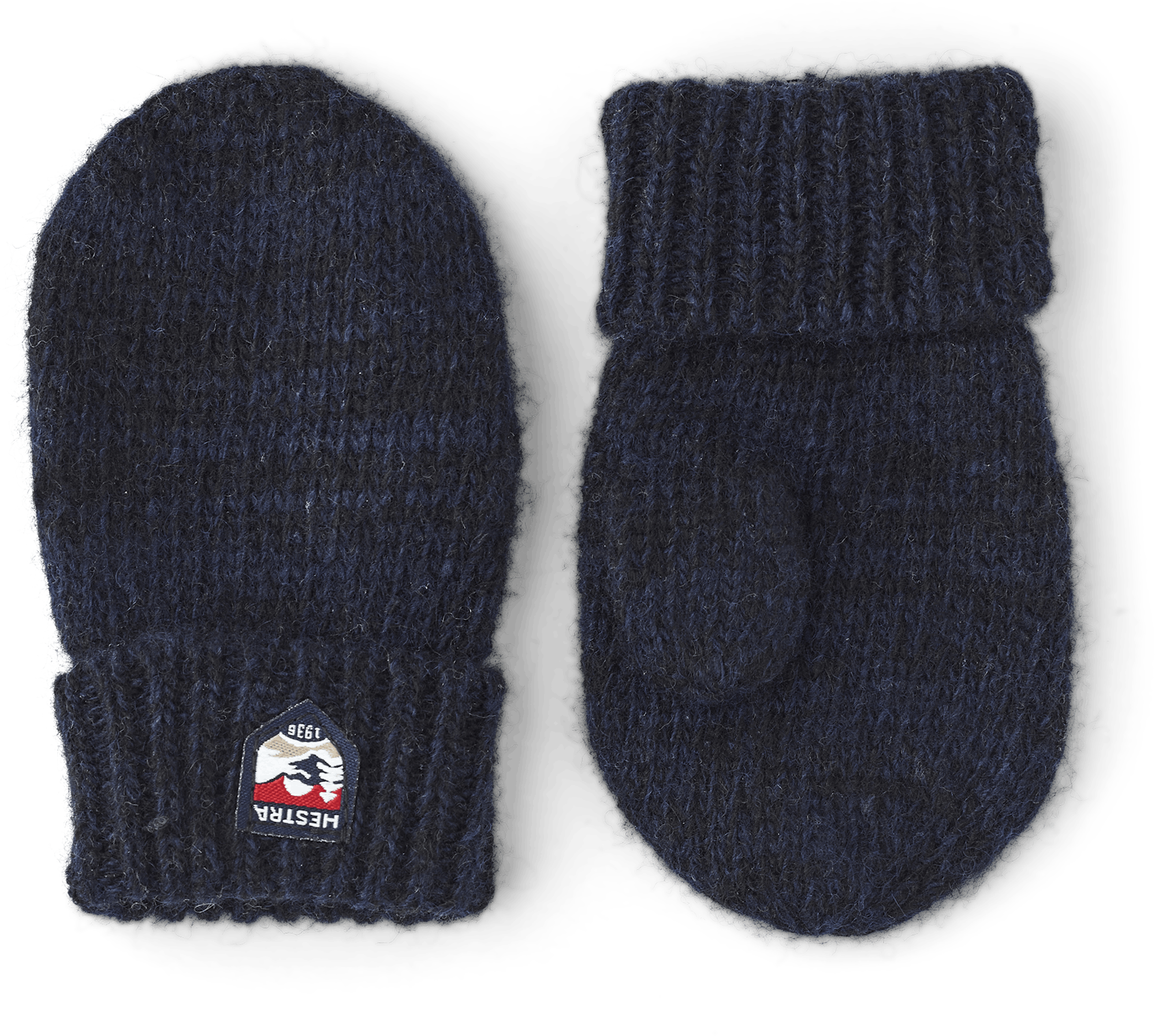 Dark blue knitted mitten in wool and cashmere mix (1 of 3)