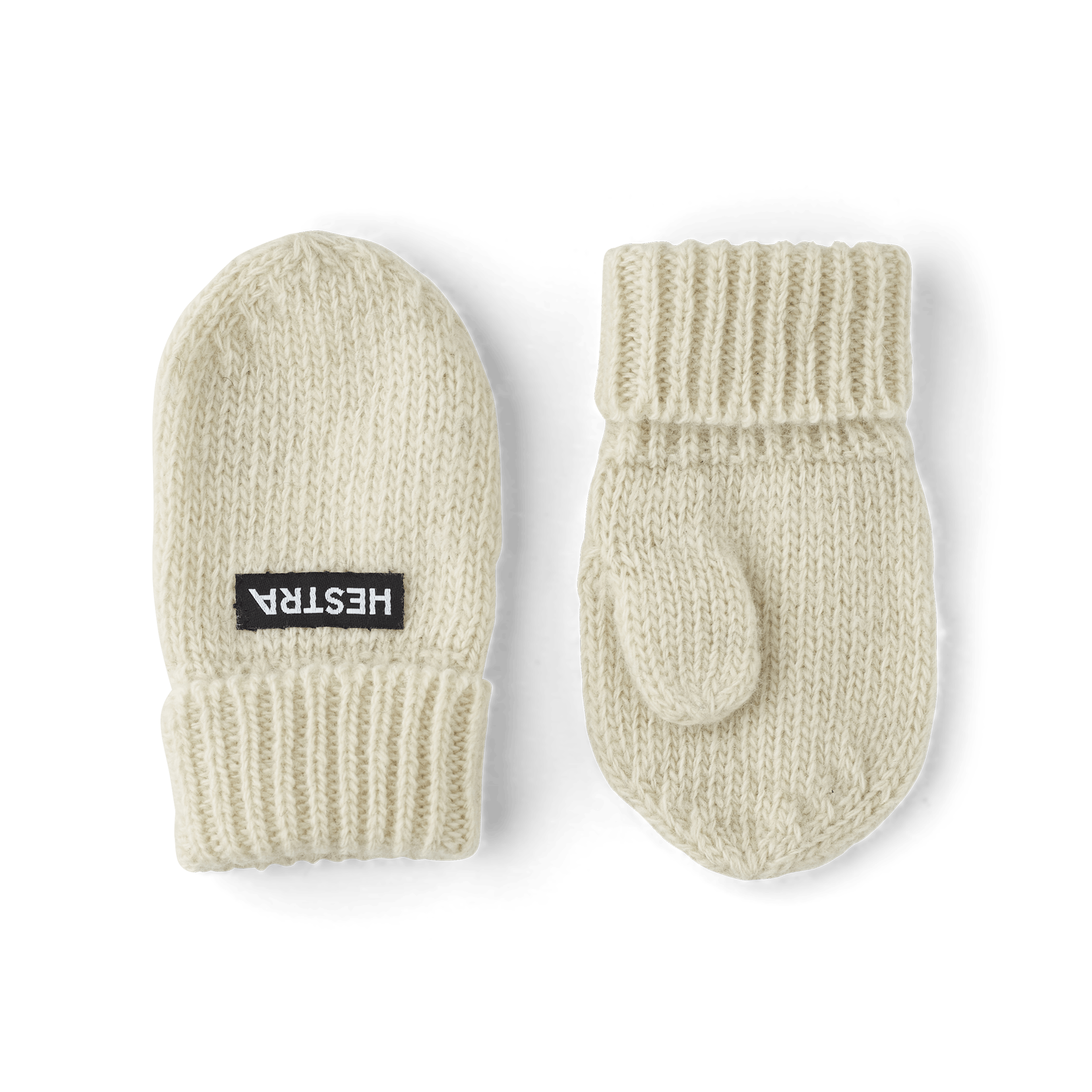 Weißer Strickfäustling aus Woll-Kaschmir-Mix (1 oder 3)