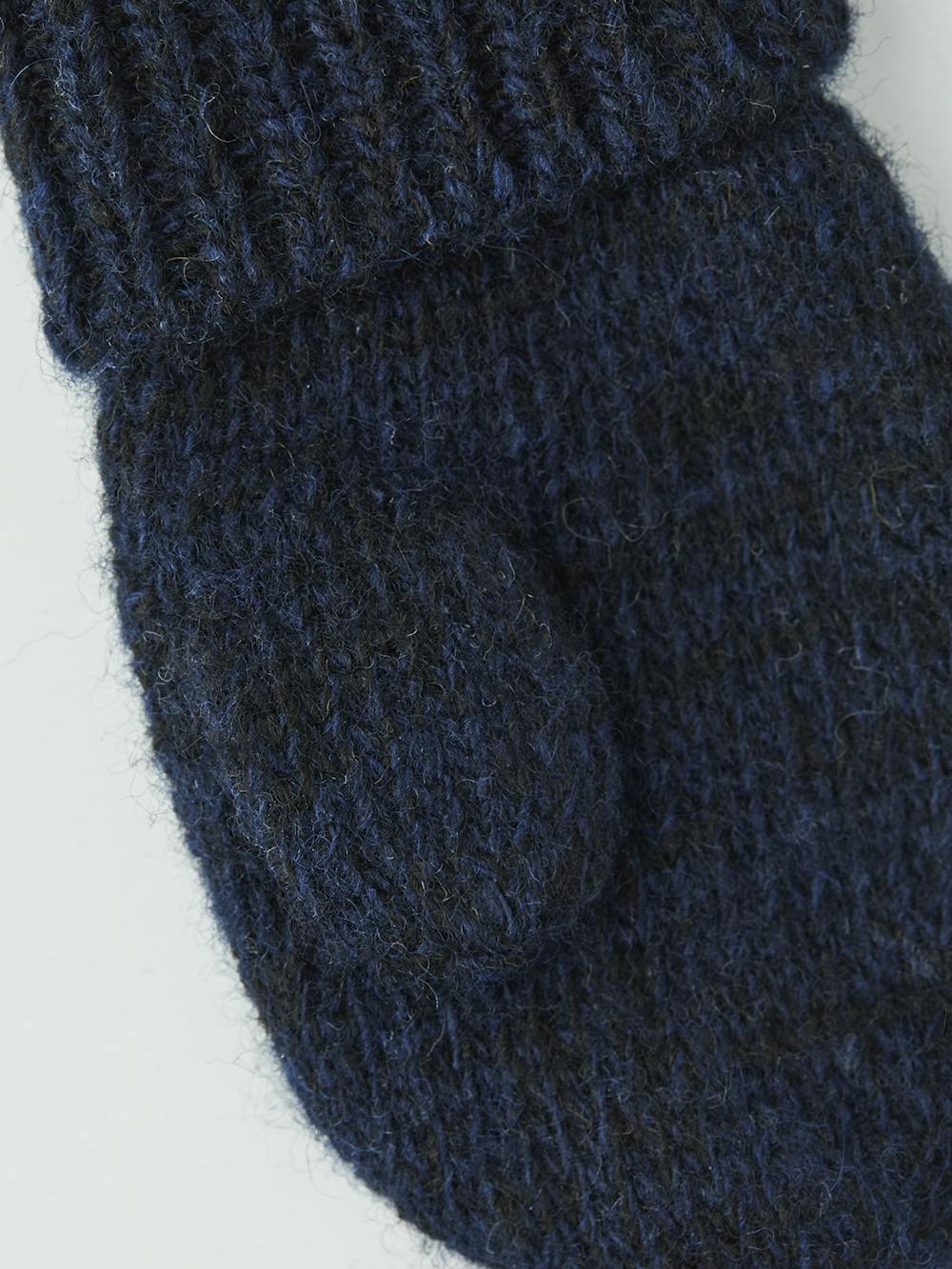 Dark blue knitted mitten in wool and cashmere mix (3 of 3)