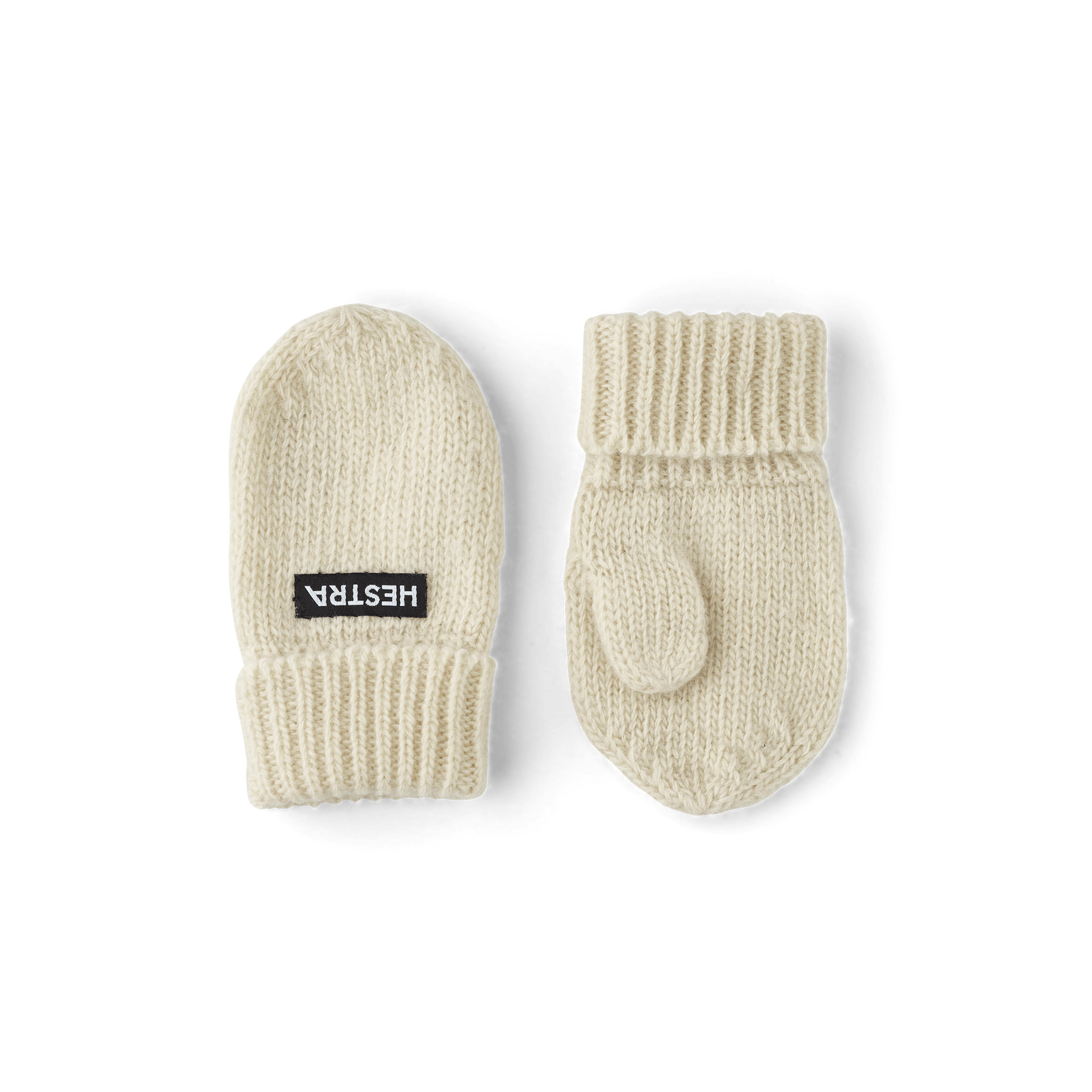 White knitted mitten in wool and cashmere mix (1 of 3)