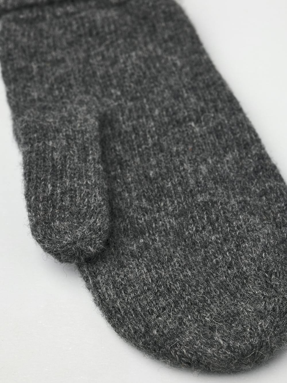 Grauer Strickfäustling aus Woll-Kaschmir-Mix (3 oder 3)