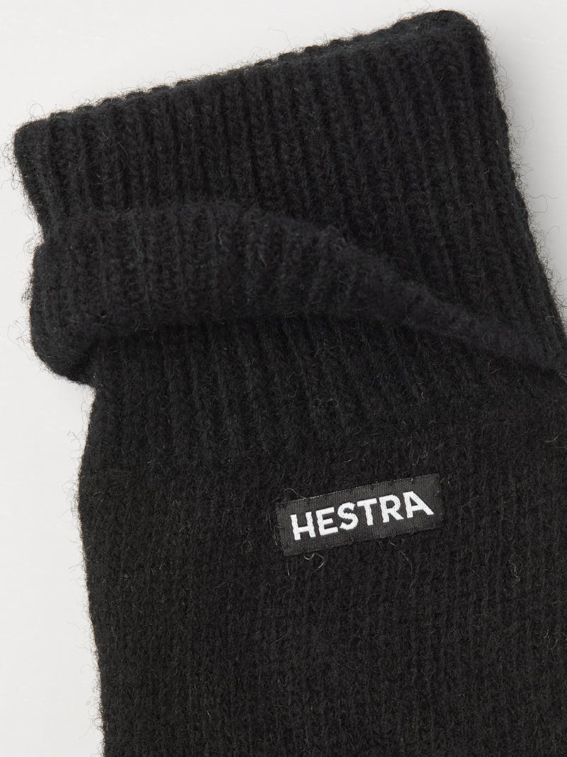 Black knitted fingerless glove in wool and cashmere mix (2 of 3)