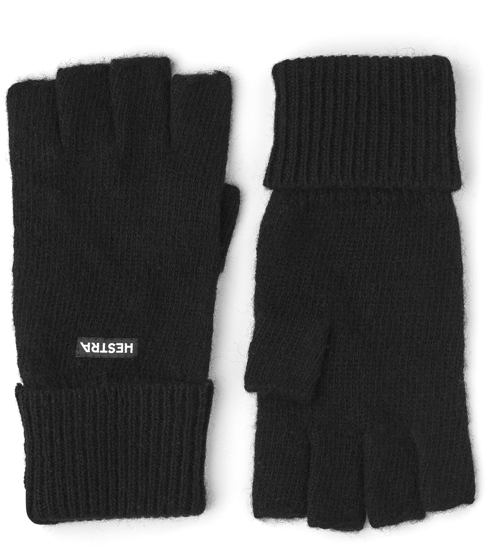 Black knitted fingerless glove in wool and cashmere mix (1 of 3)