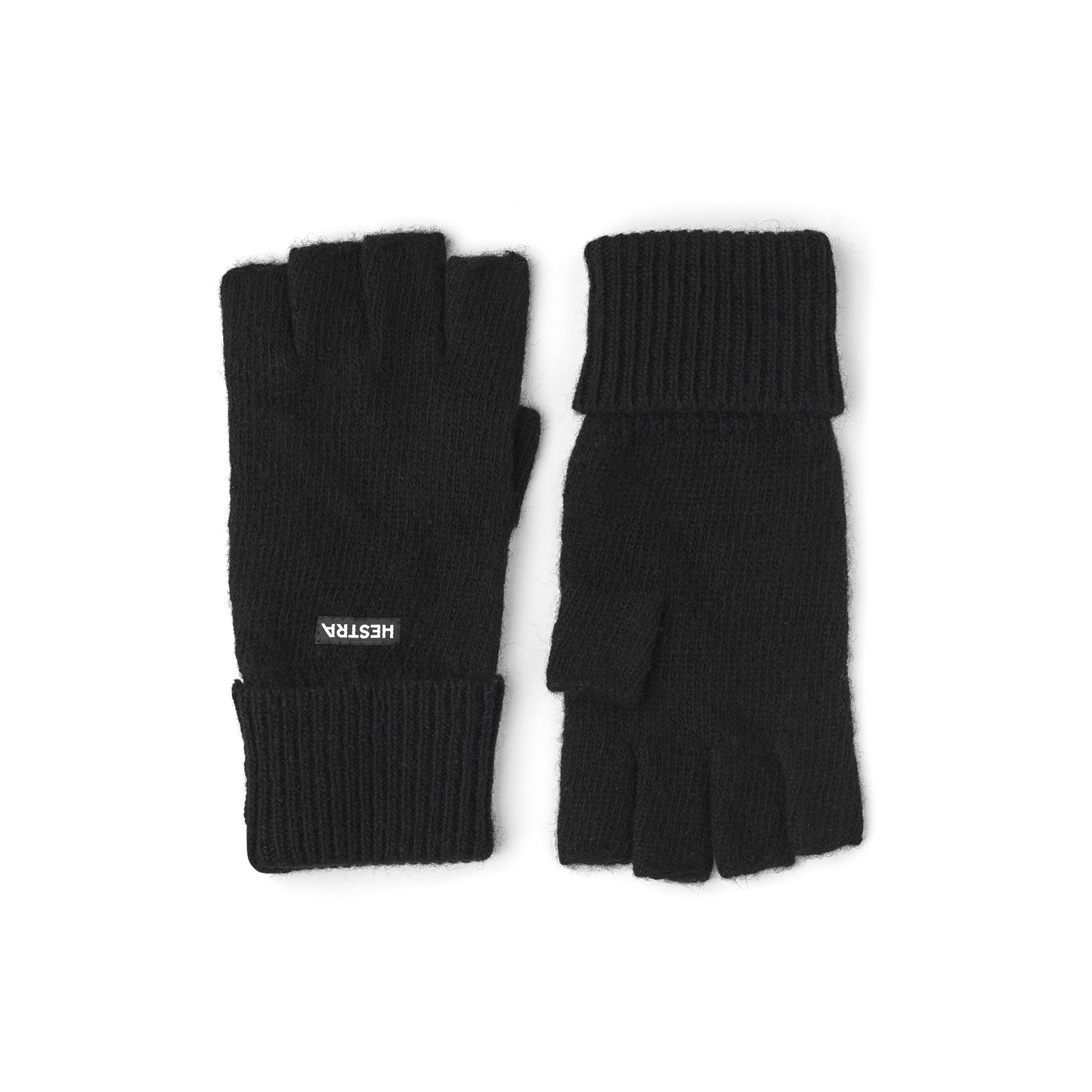 Black knitted fingerless glove in wool and cashmere mix (1 of 3)