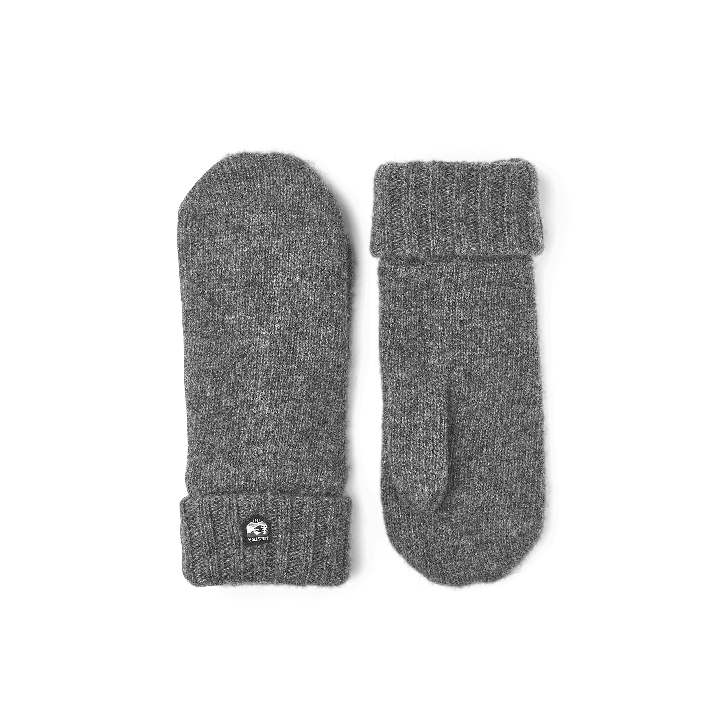 Gray knitted mitten in wool and cashmere mix (1 of 2)