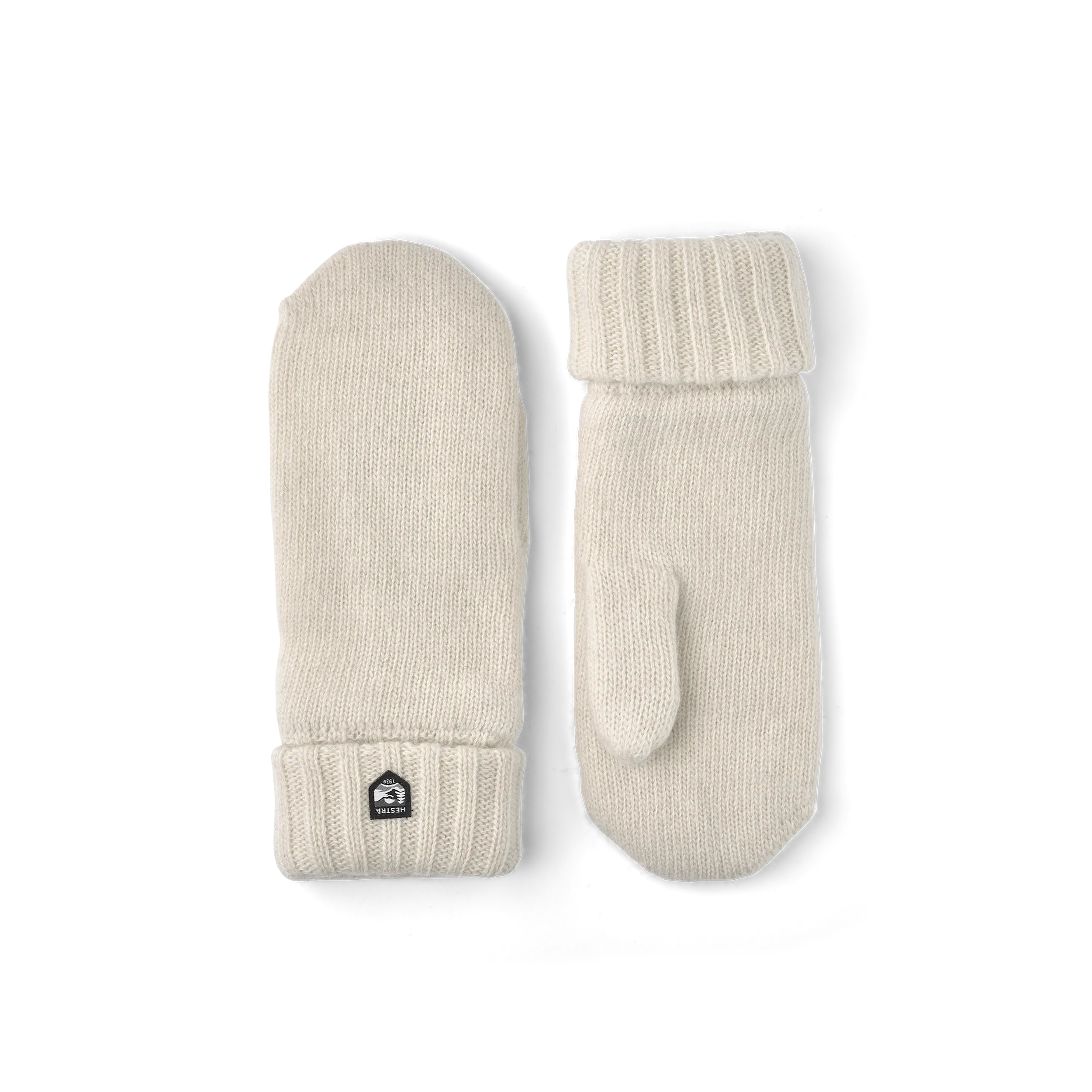 White knitted mitten in wool and cashmere blend (1 of 2)