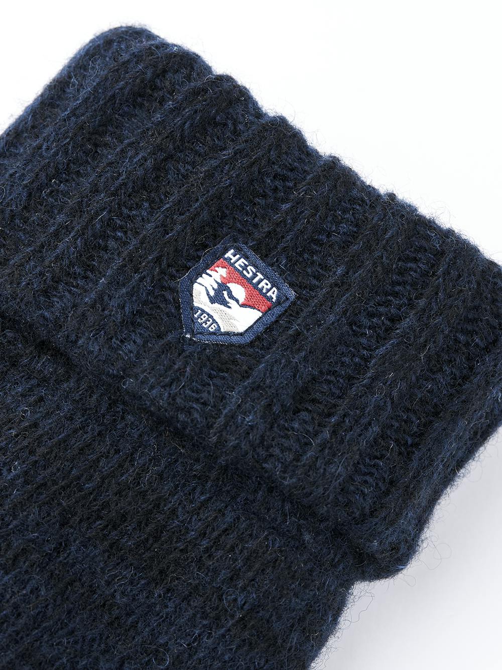 Dark blue knitted mitten in wool and cashmere mix (2 of 2)