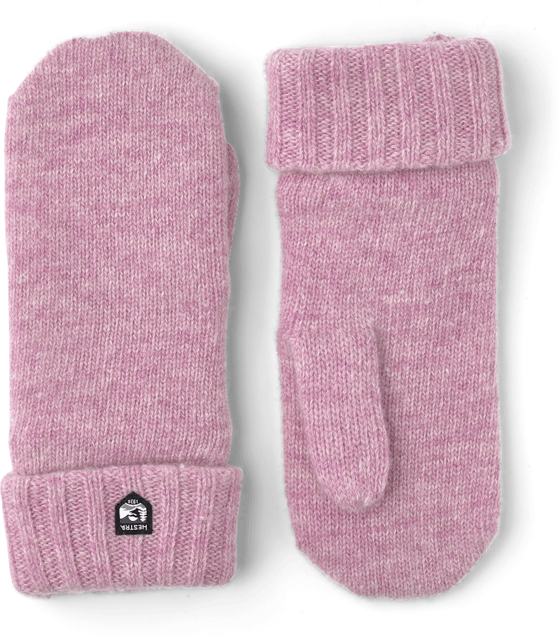 Pink knitted mitten in wool and cashmere mix  (1 of 2)