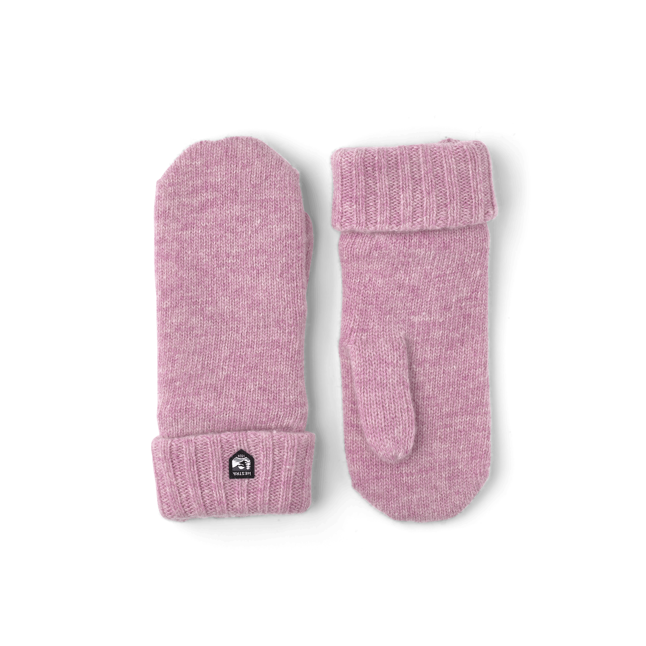 Pink knitted mitten in wool and cashmere mix (1 of 2)