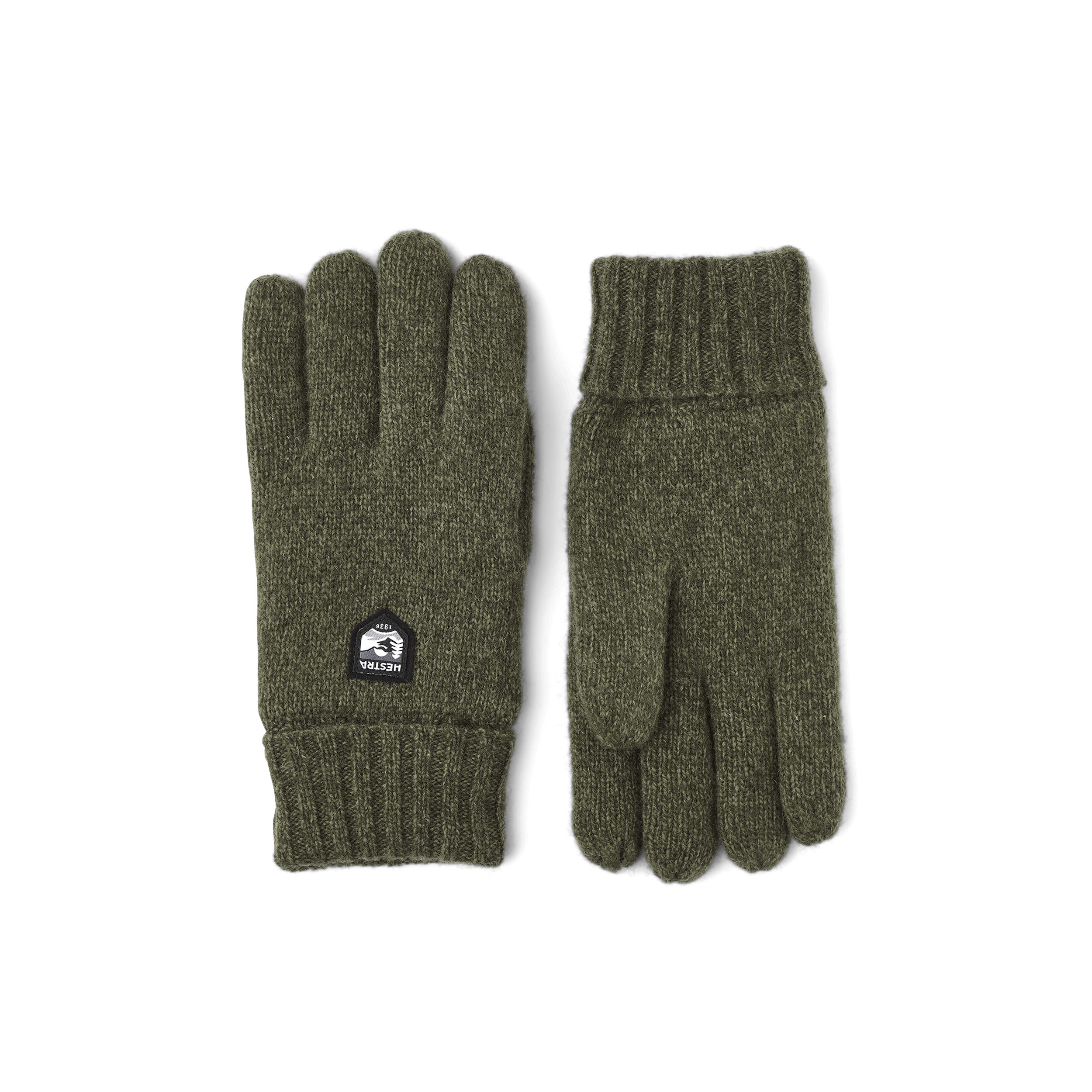 Dark green knitted glove in Shetland wool (1 of 2)