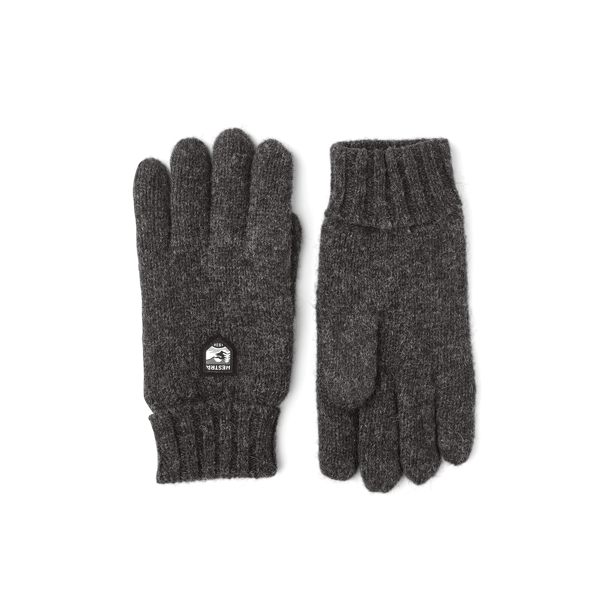 Dark gray knitted glove in Shetland wool (1 of 2)