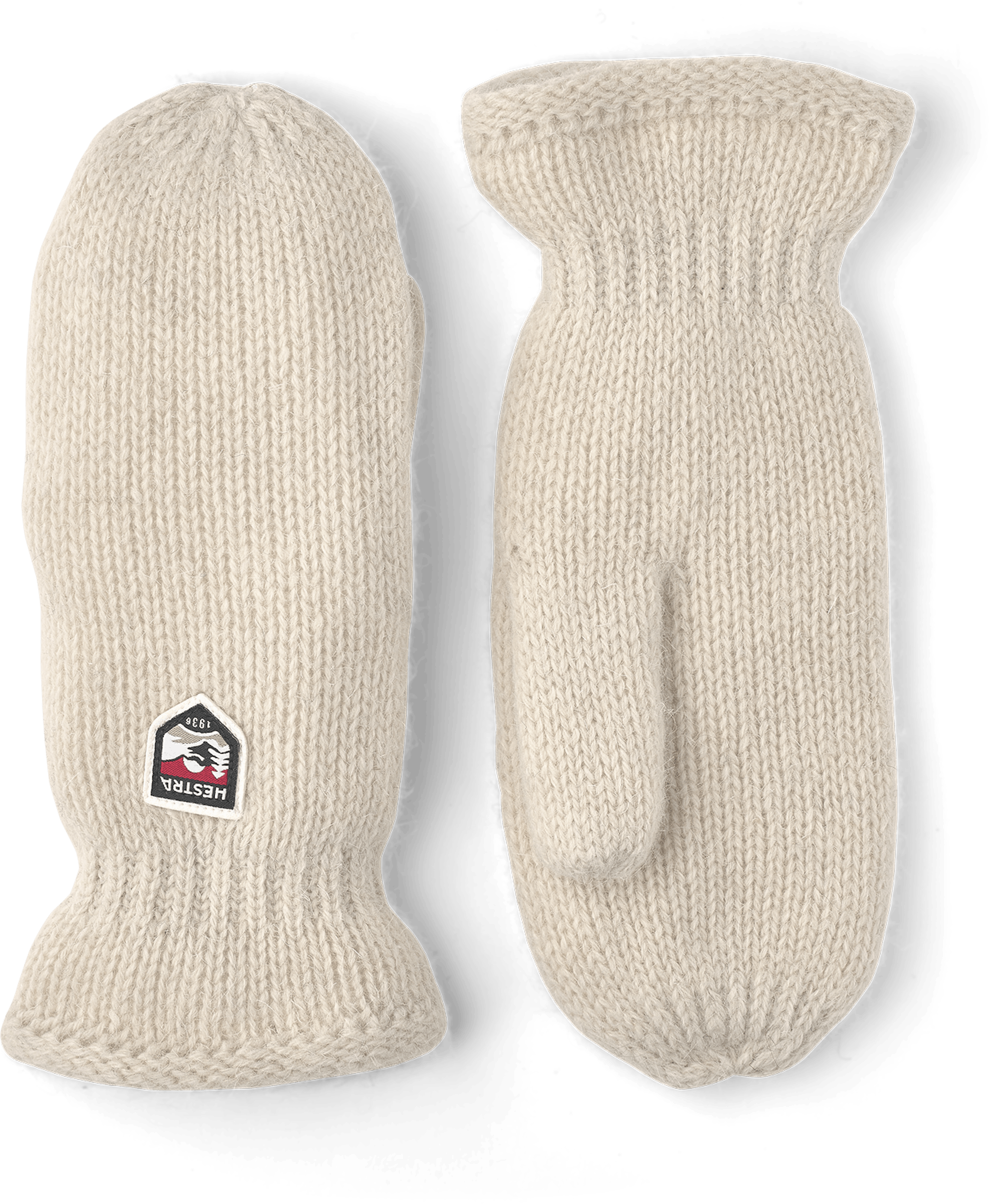 White knitted mitten in Shetland wool (1 of 2)