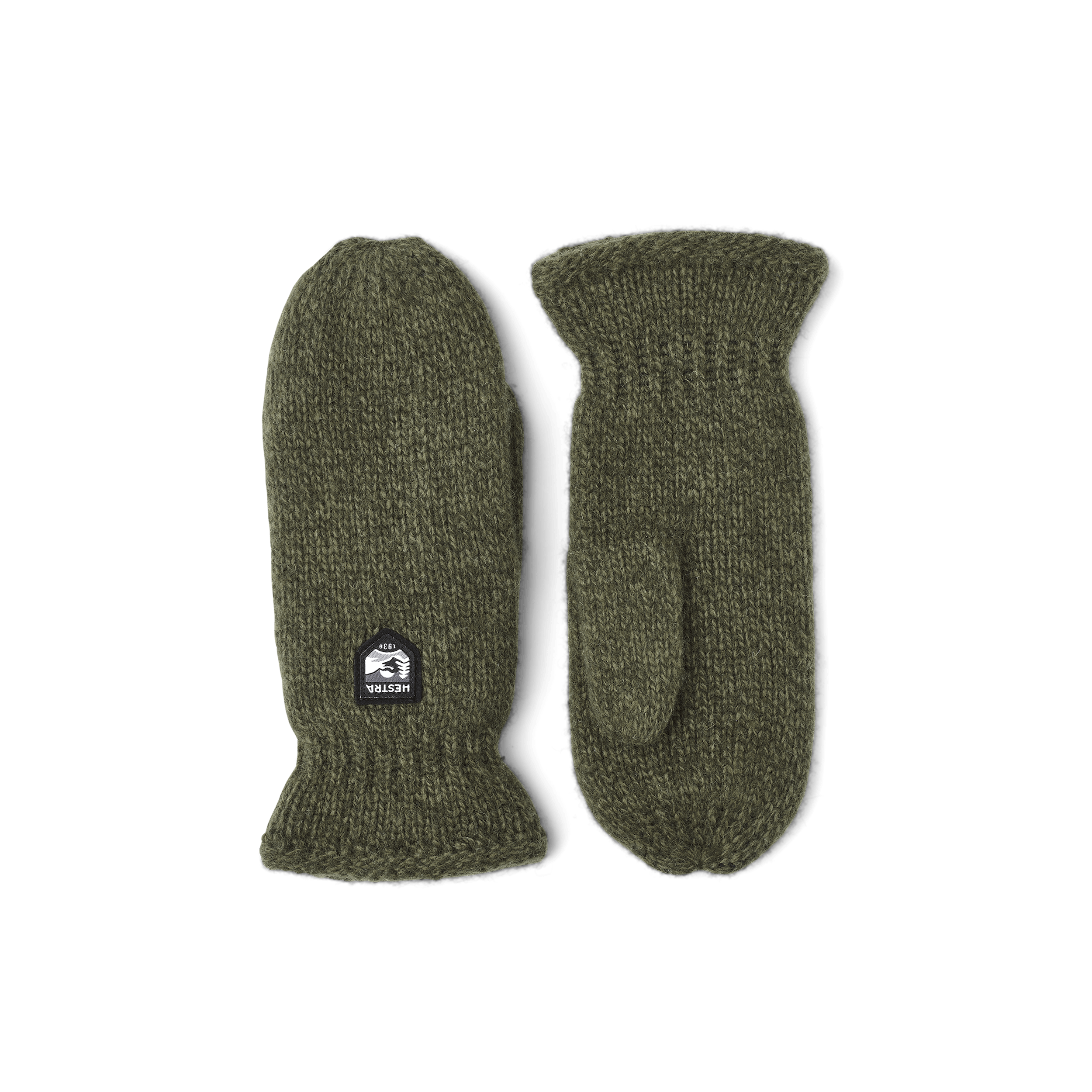 Mörkgrön stickad tumvante i shetlandsull
 (1 av 2)