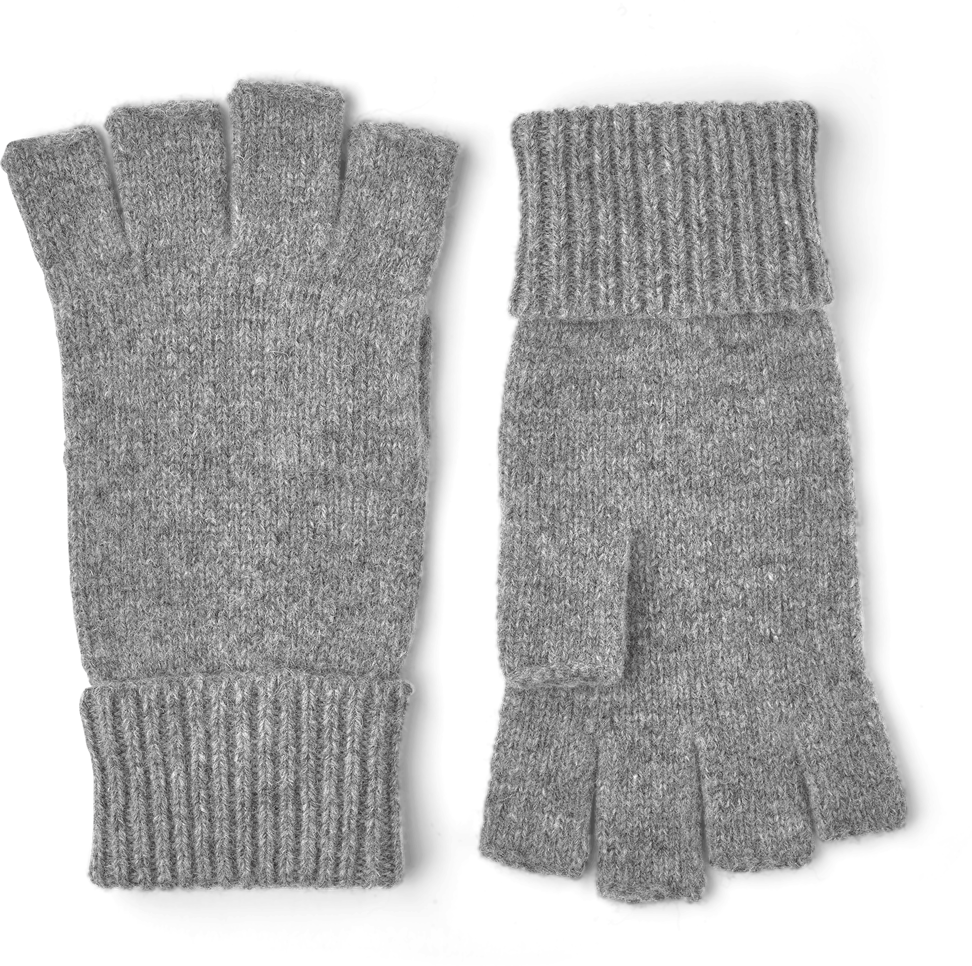 Gray knitted fingerless glove in wool blend  (1 of 2)