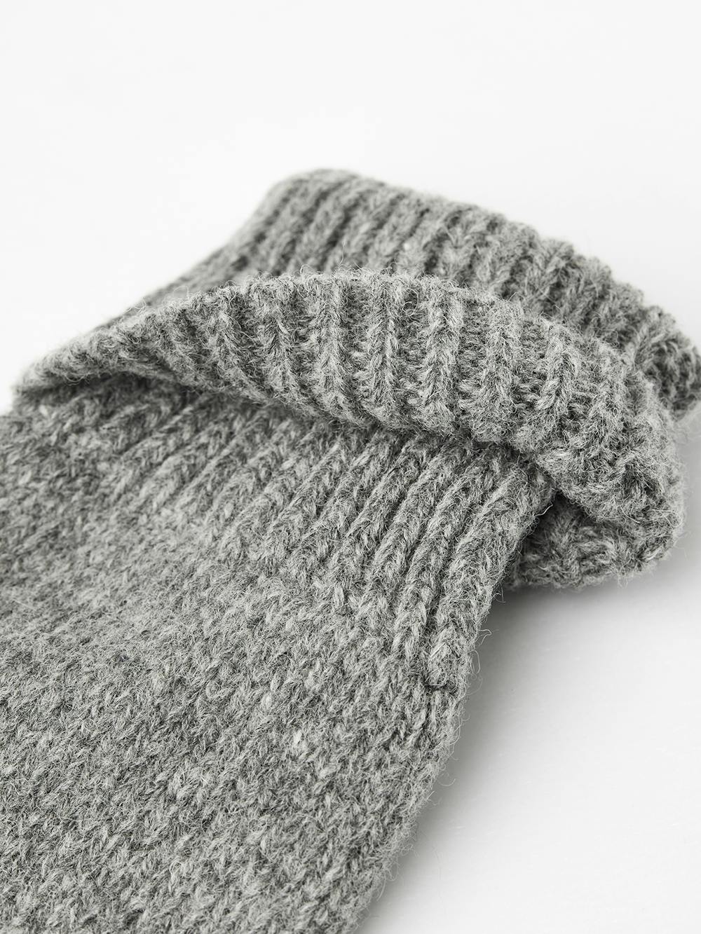 Gray knitted fingerless glove in wool blend  (2 of 2)