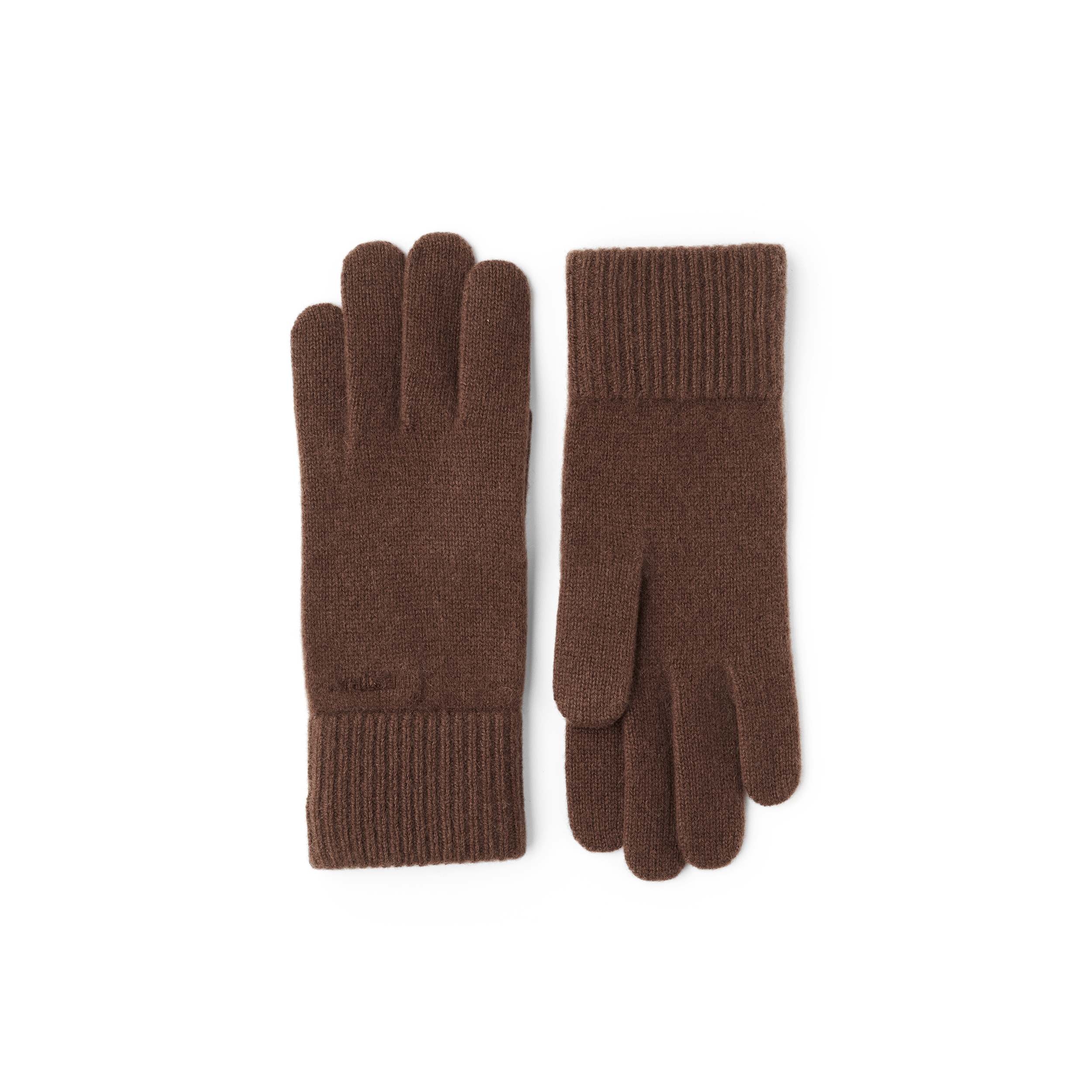 Mörkbeige stickad fingervante i kashmir
 (1 av 3)