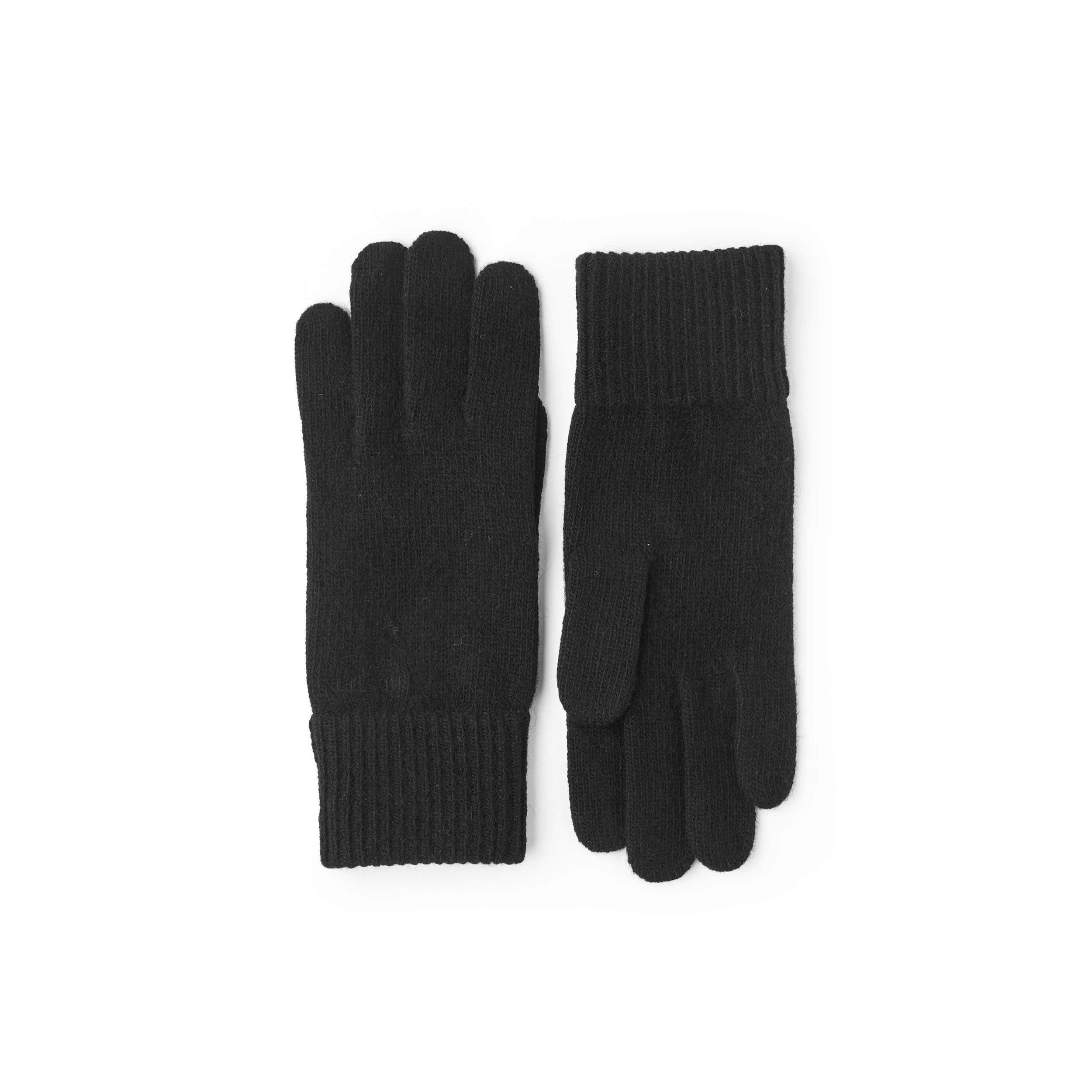 Schwarzer gestrickter Fingerhandschuh aus Kaschmir (1 oder 3)