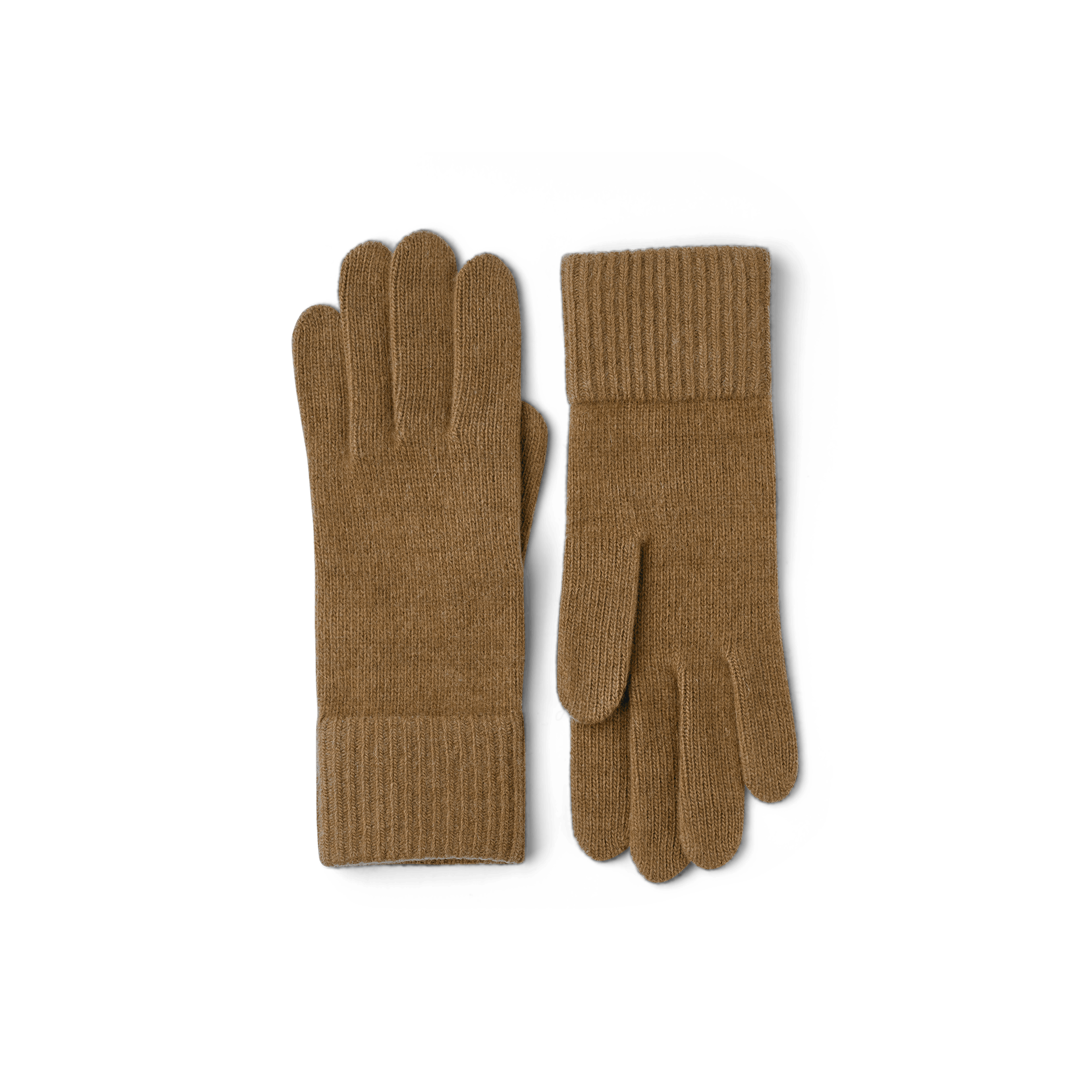 Mörkbeige stickad fingervante i kashmir
 (1 av 2)