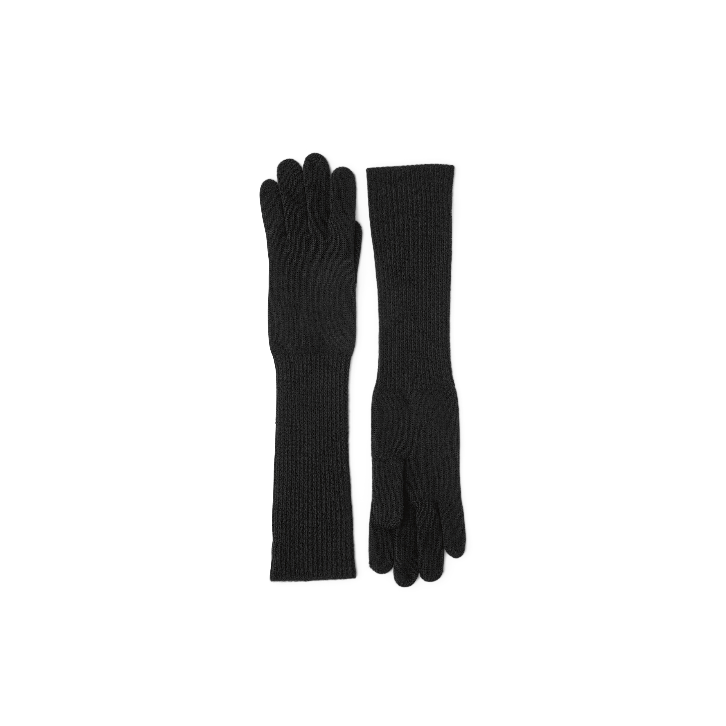 Black long knitted cashmere glove (1 of 4)