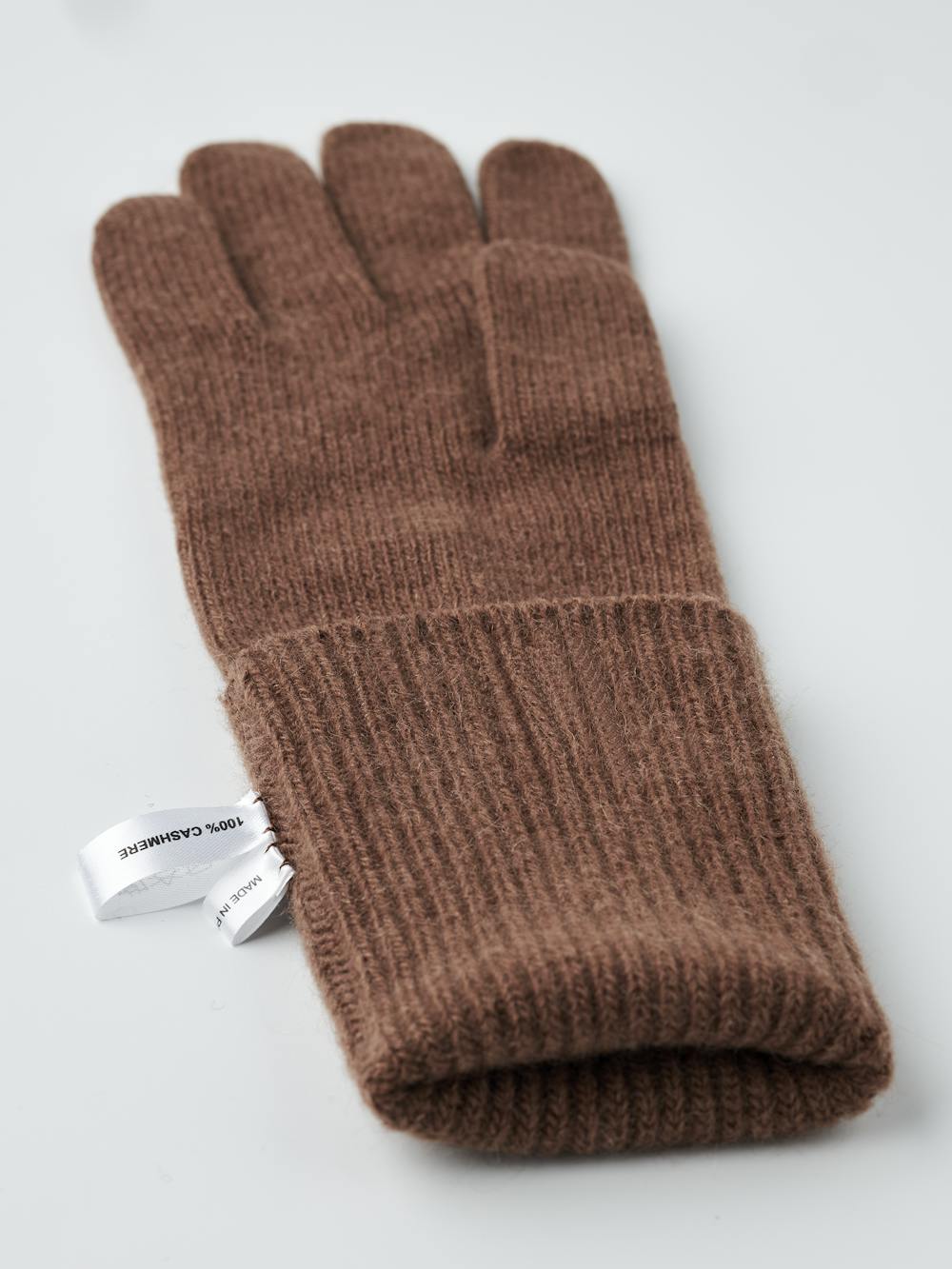 Dark beige long knitted cashmere glove (3 of 3)