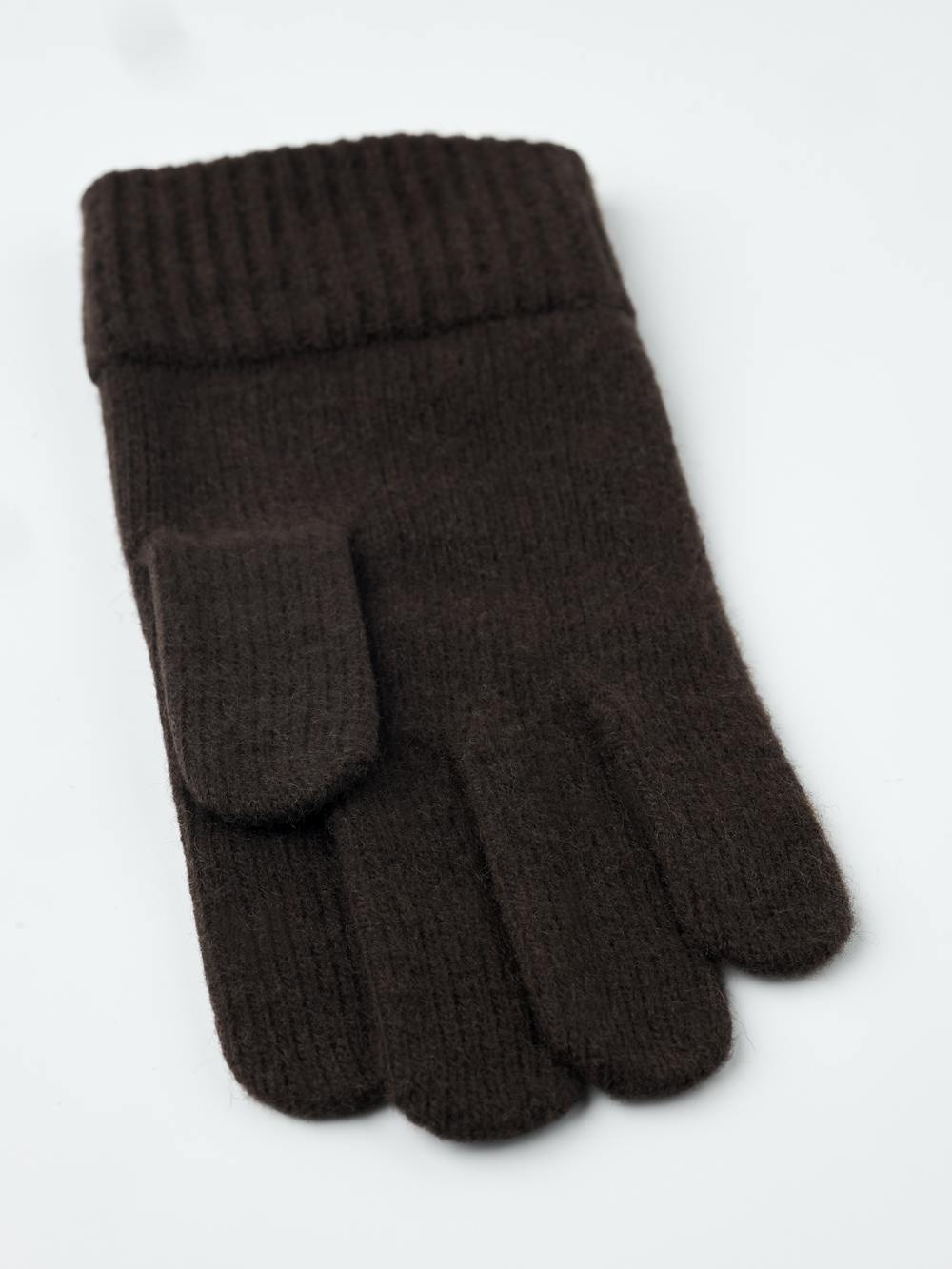 Dark brown knitted cashmere glove (2 of 3)