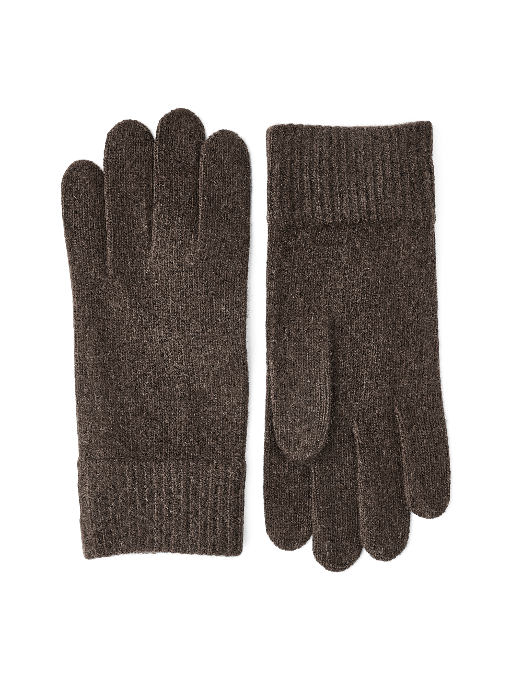 Dark brown knitted cashmere glove (1 of 4)