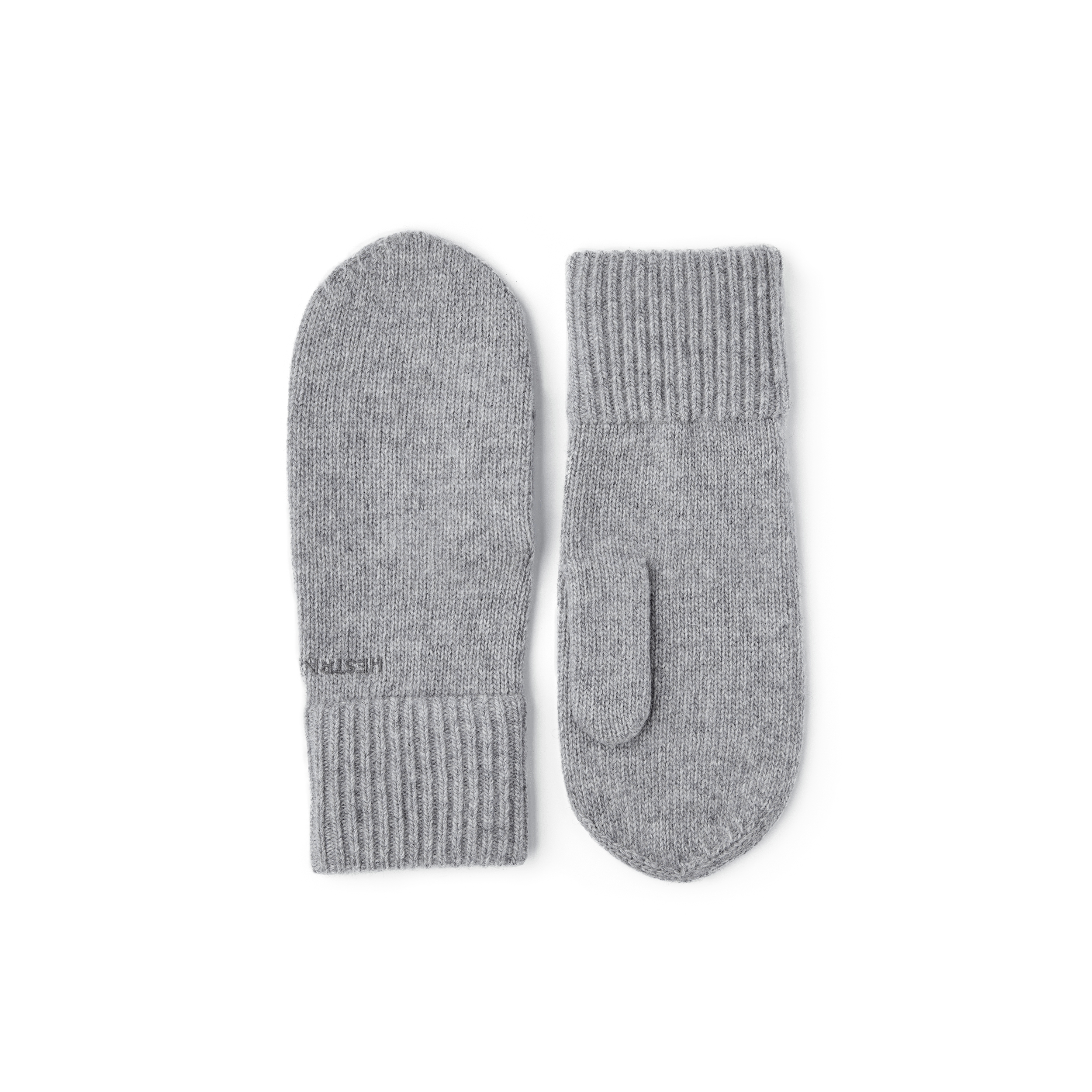 Ljusgrå stickad tumvante i kashmir
 (1 av 3)