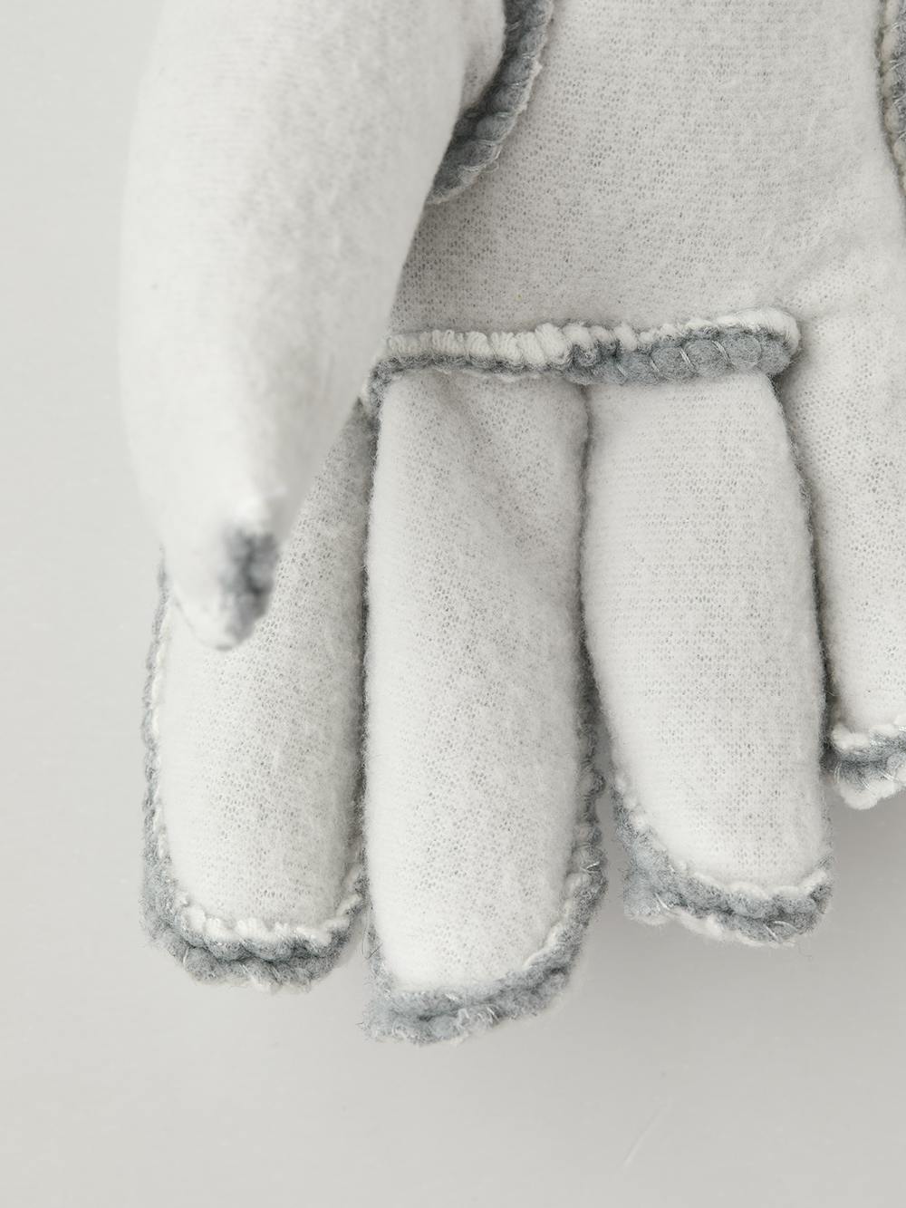 Weißes maschinengenähtes Handschuhfutter  (4 oder 4)