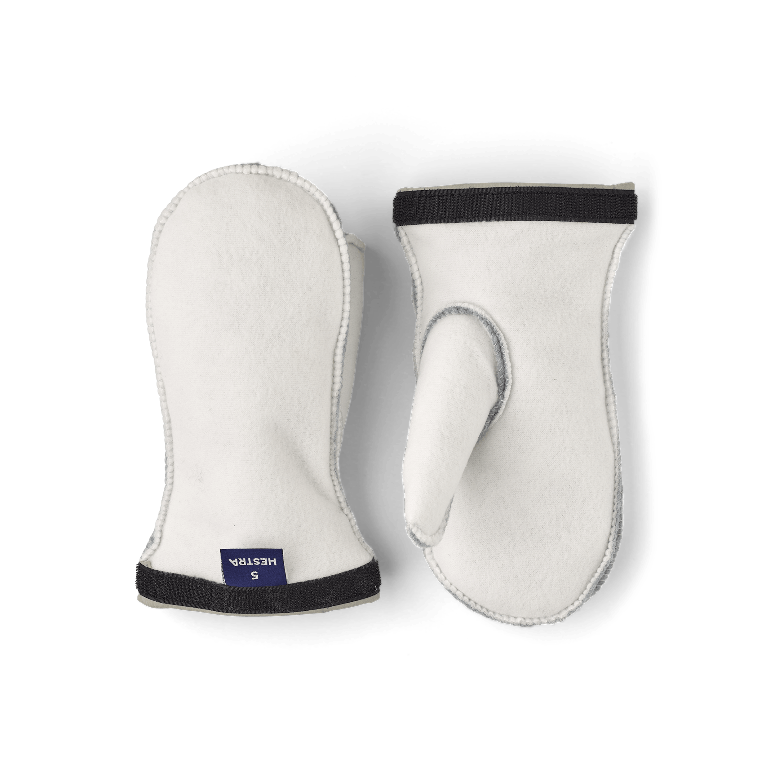 White machine-sewn liner mitten (1 of 4)