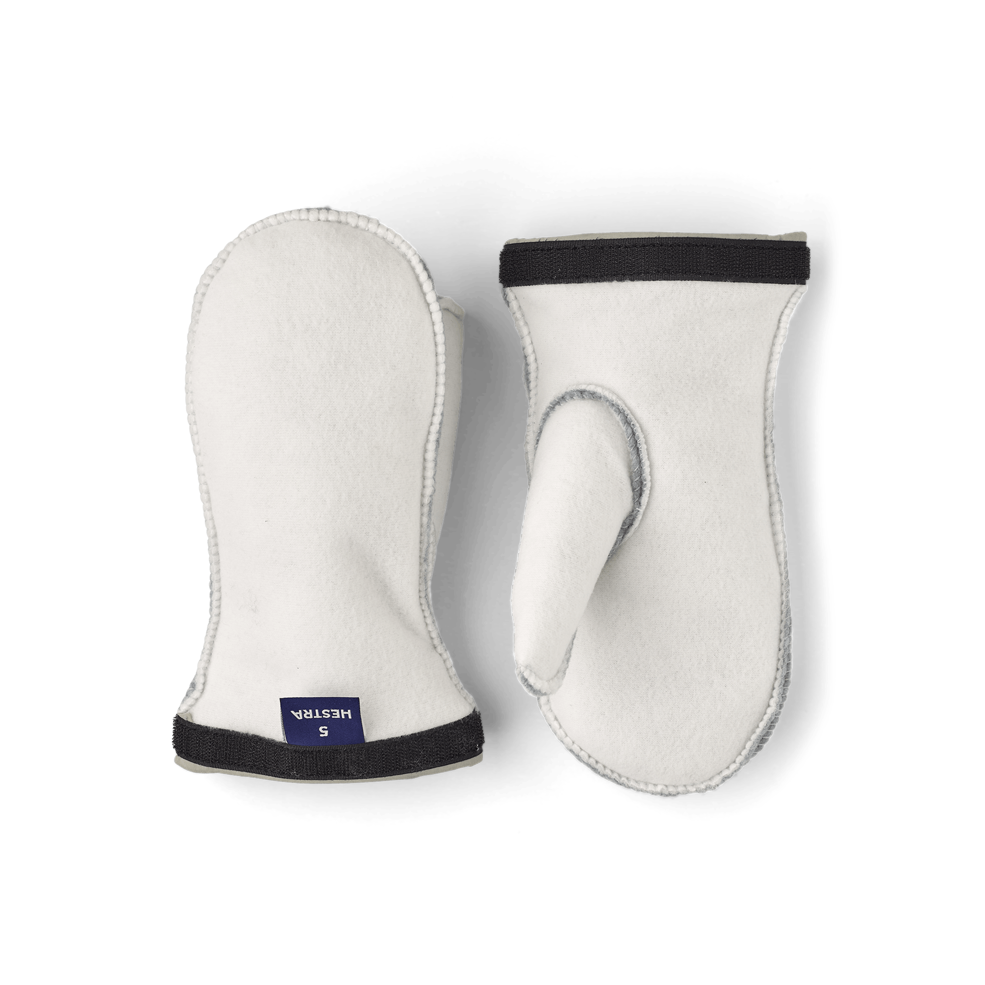 White machine-sewn liner mitten (1 of 4)