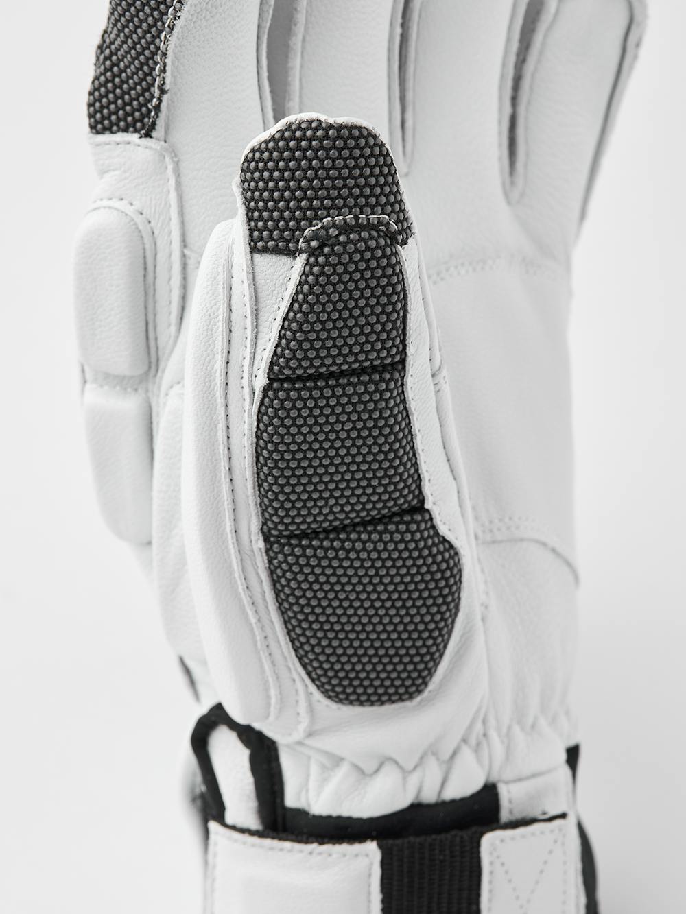White goat leather ski glove with gray backhand protection
(2 of 4)