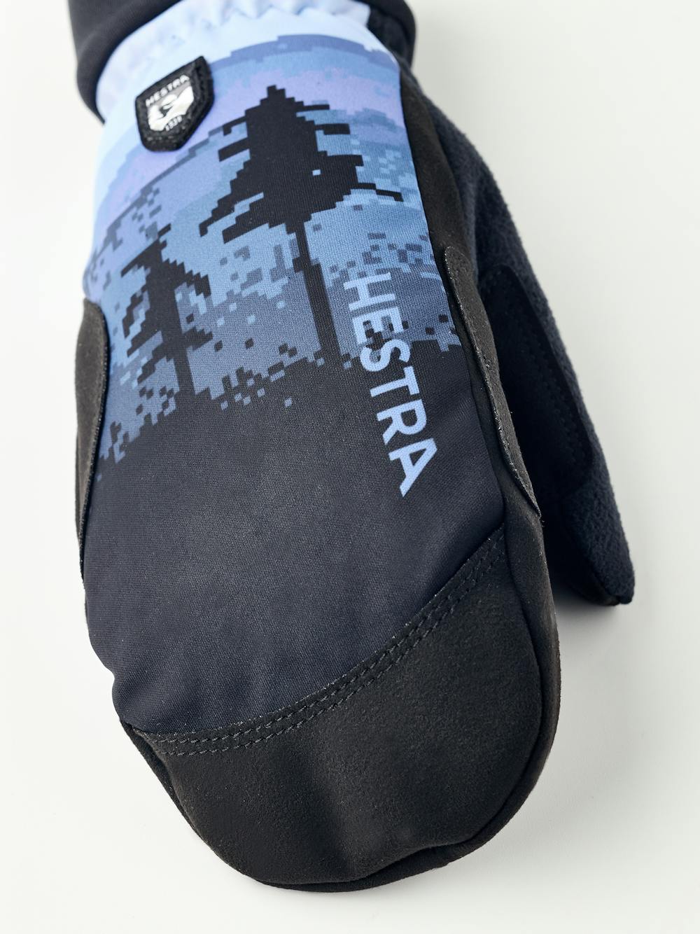 Dark blue print fabric mitten with black palm  (2 of 5)