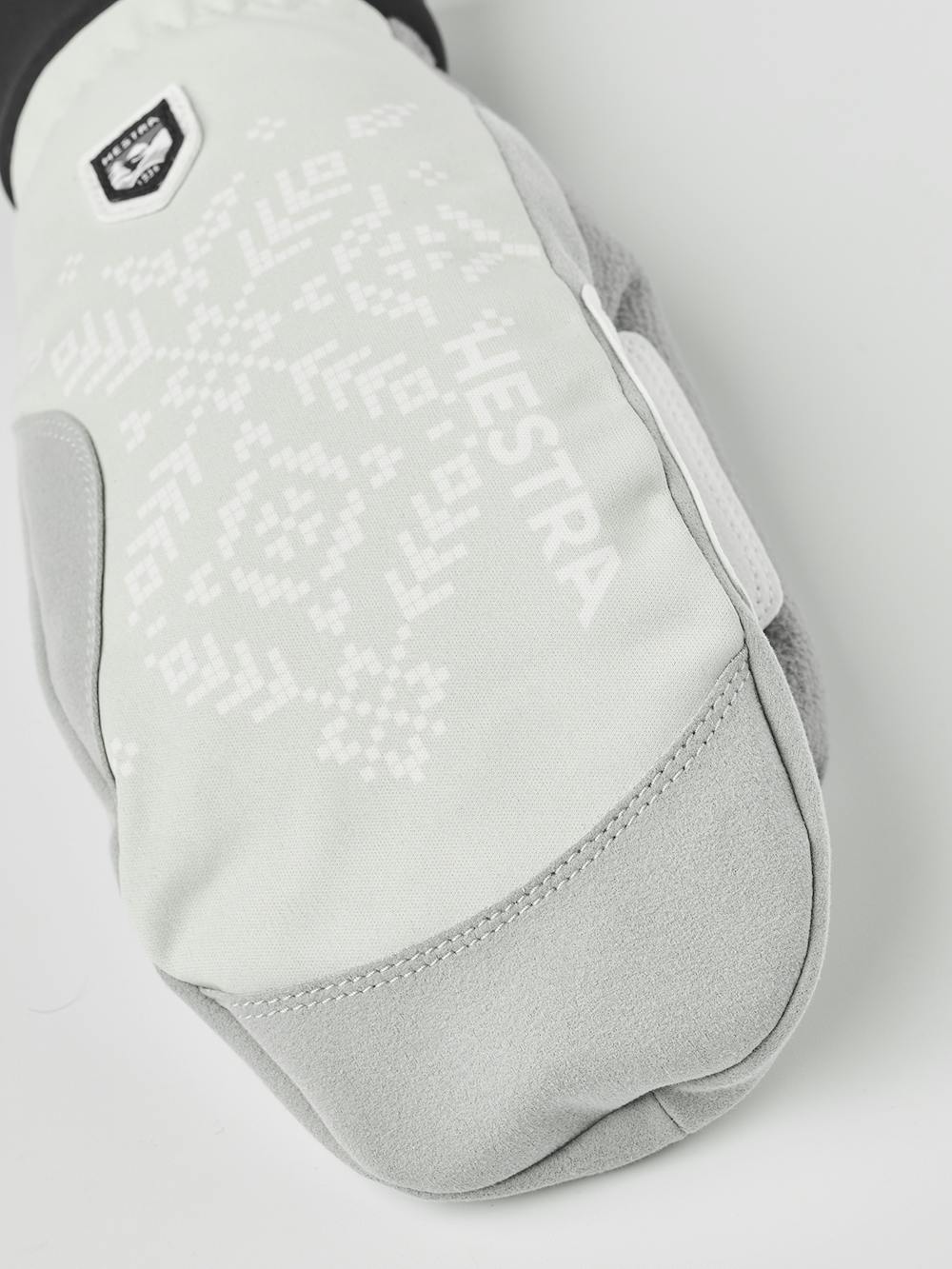 Beige print fabric mitten with white palm (4 of 5)