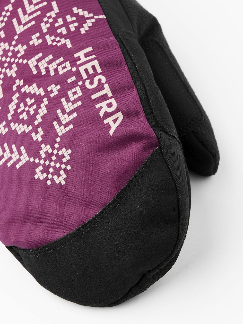 Burgundy print fabric mitten with black palm (3 of 4)